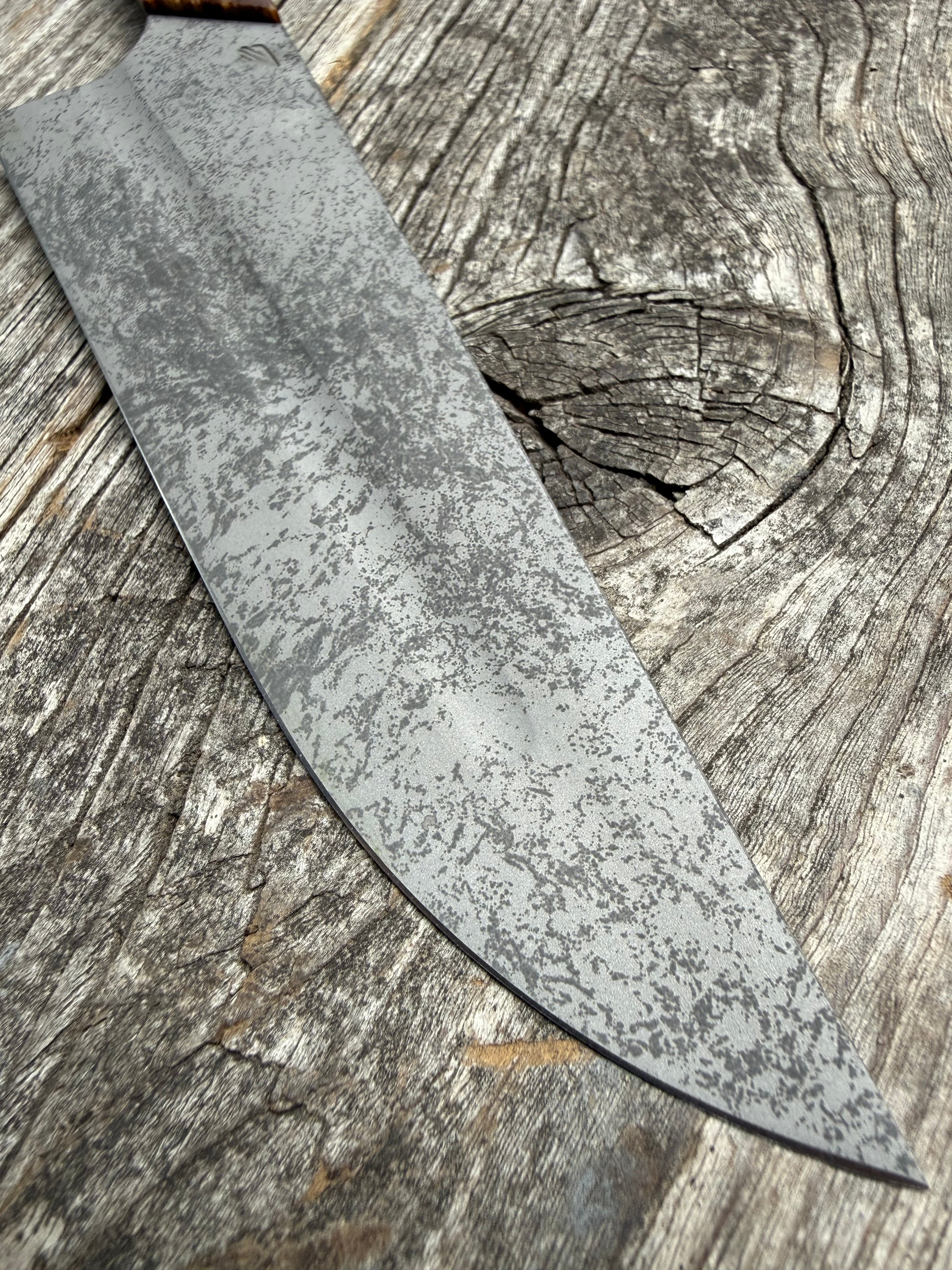 Prototype 6” Mini-Chef — Ambrosia Maple Burl & Brass