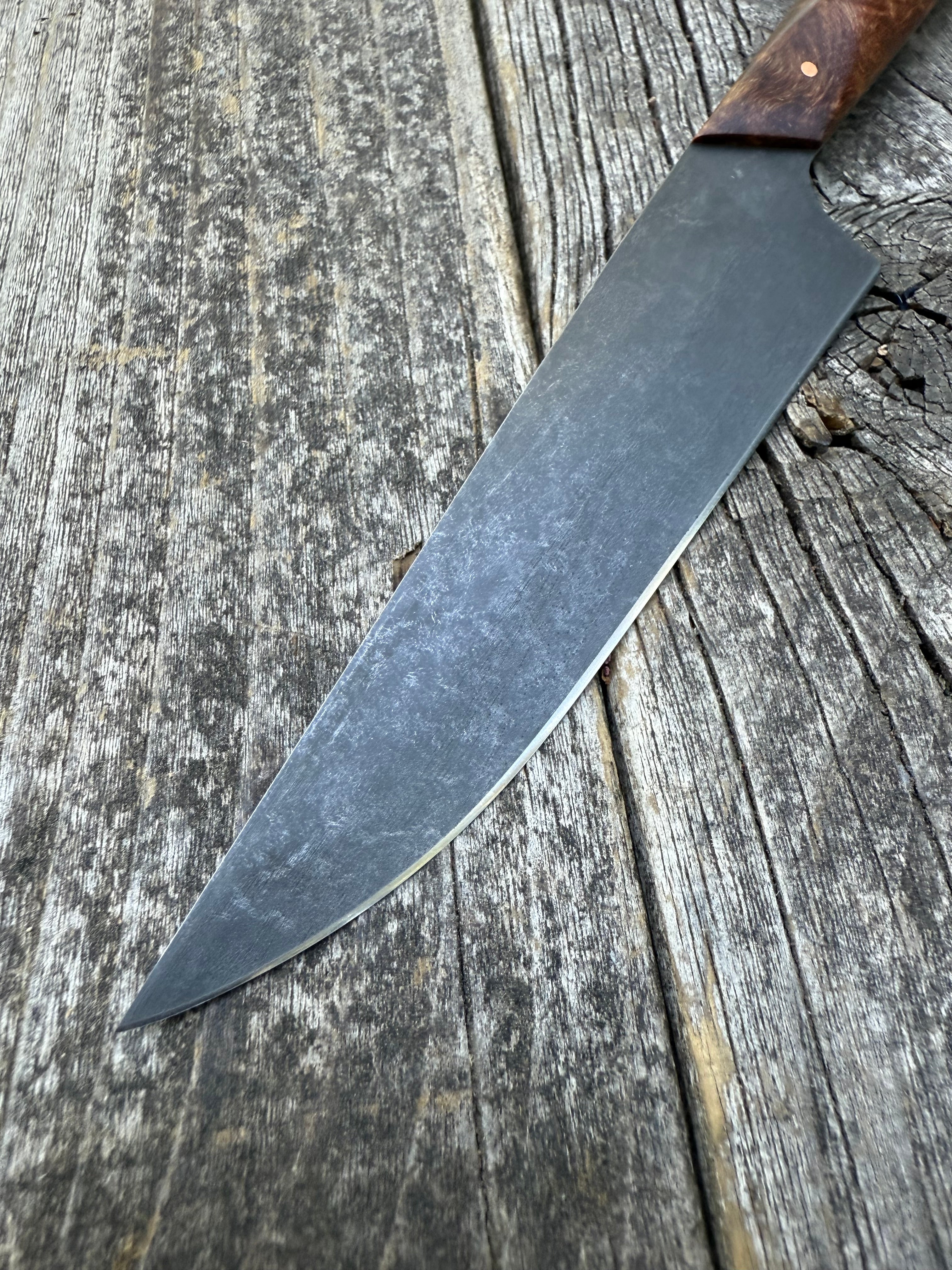 Western Kitchen Petty Knife — Ambrosia Maple Burl & Copper