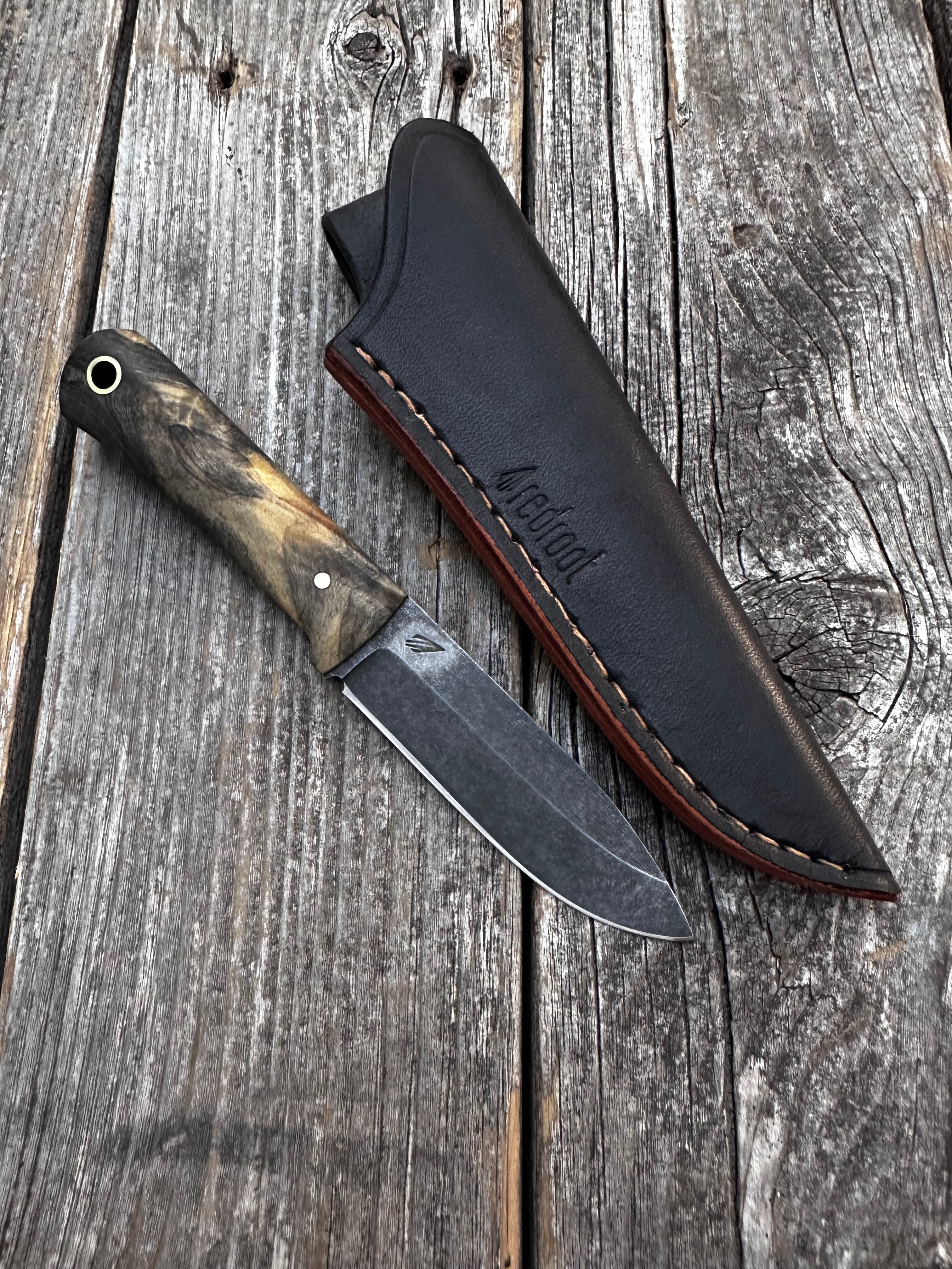 Mountain Scout Knife — Buckeye Burl & Brass