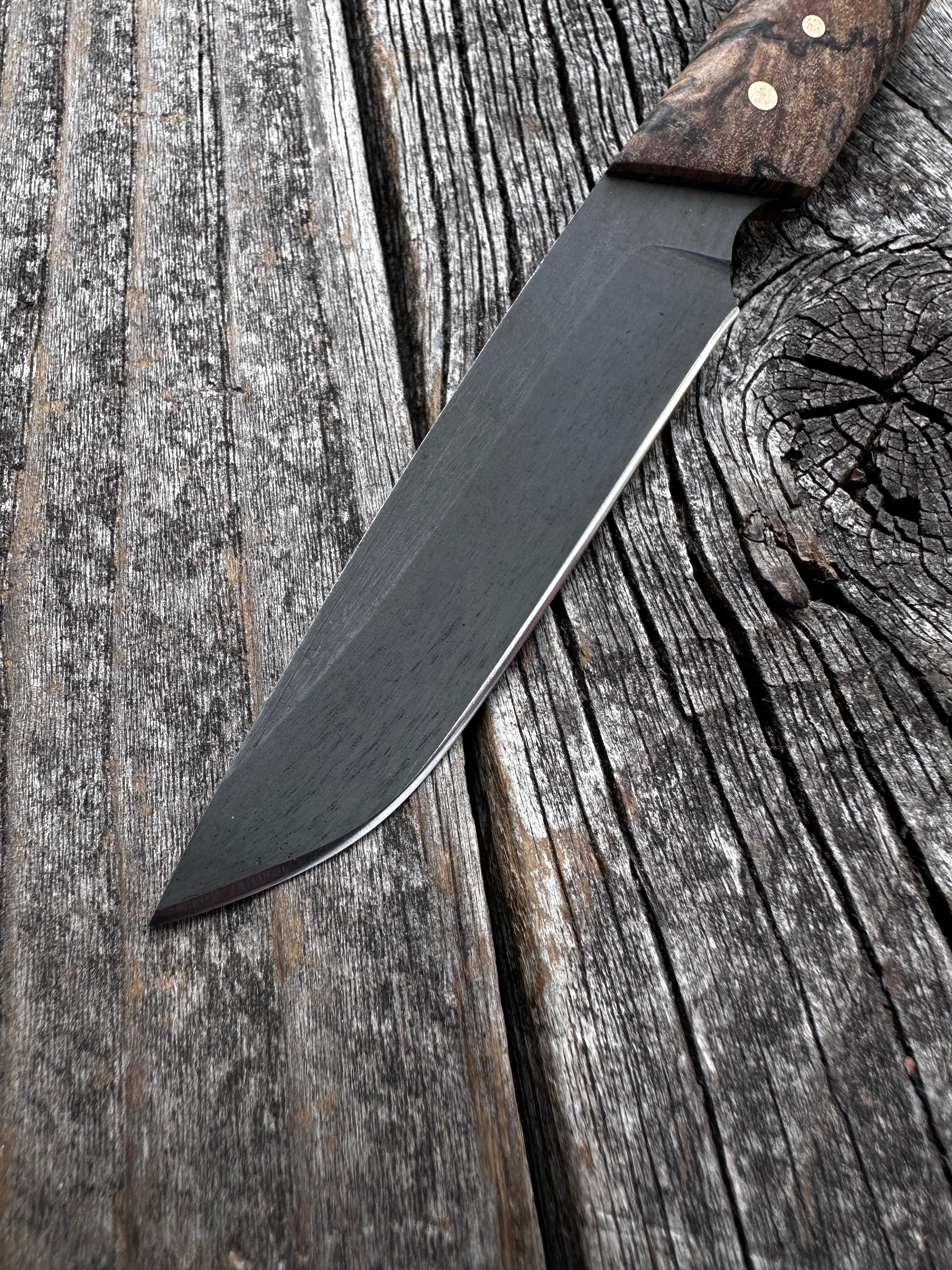 Ocelot Pocket EDC knife — Spalted Maple & Brass