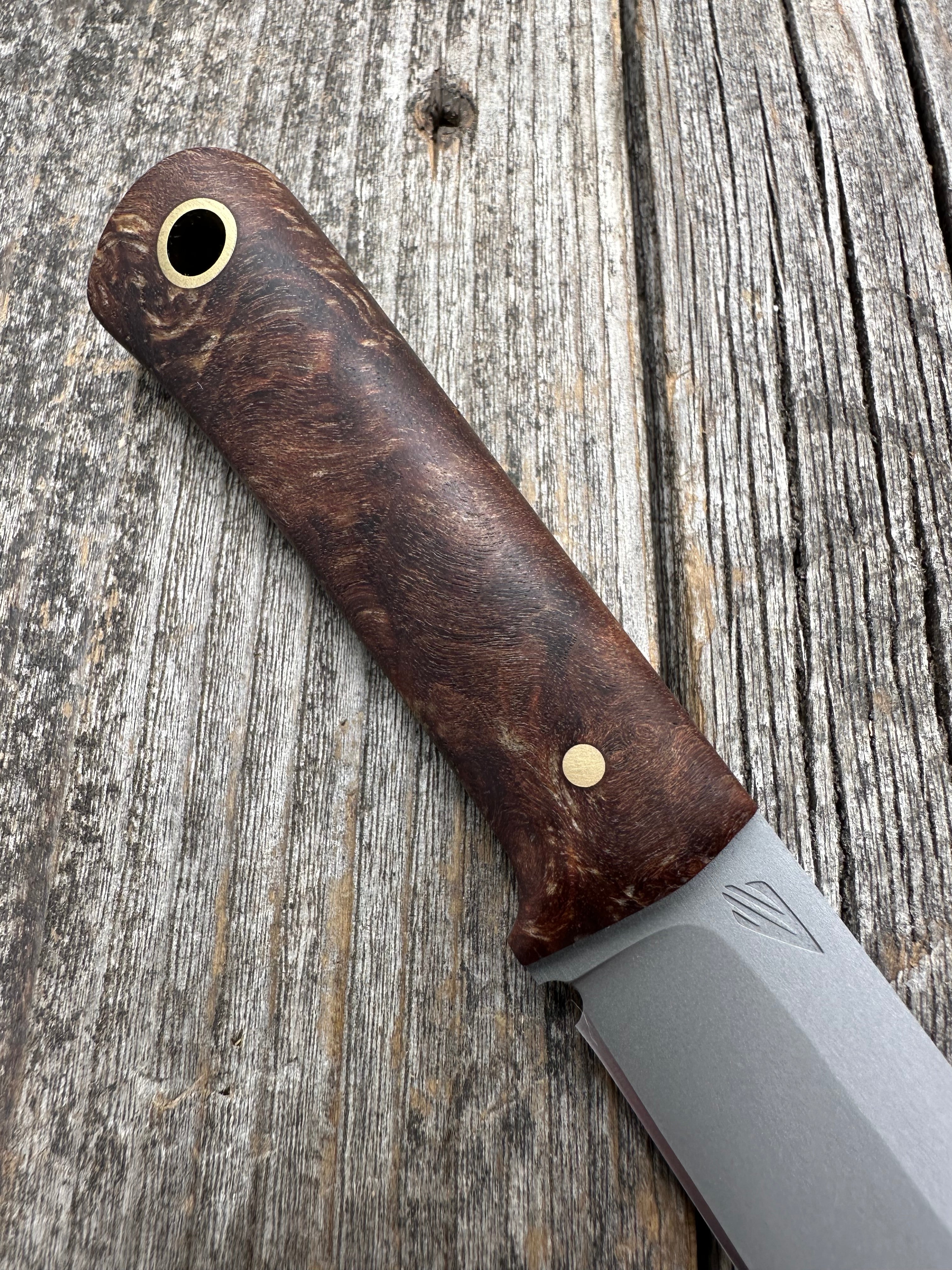 Survival Scout Knife — Ambrosia Maple & Brass