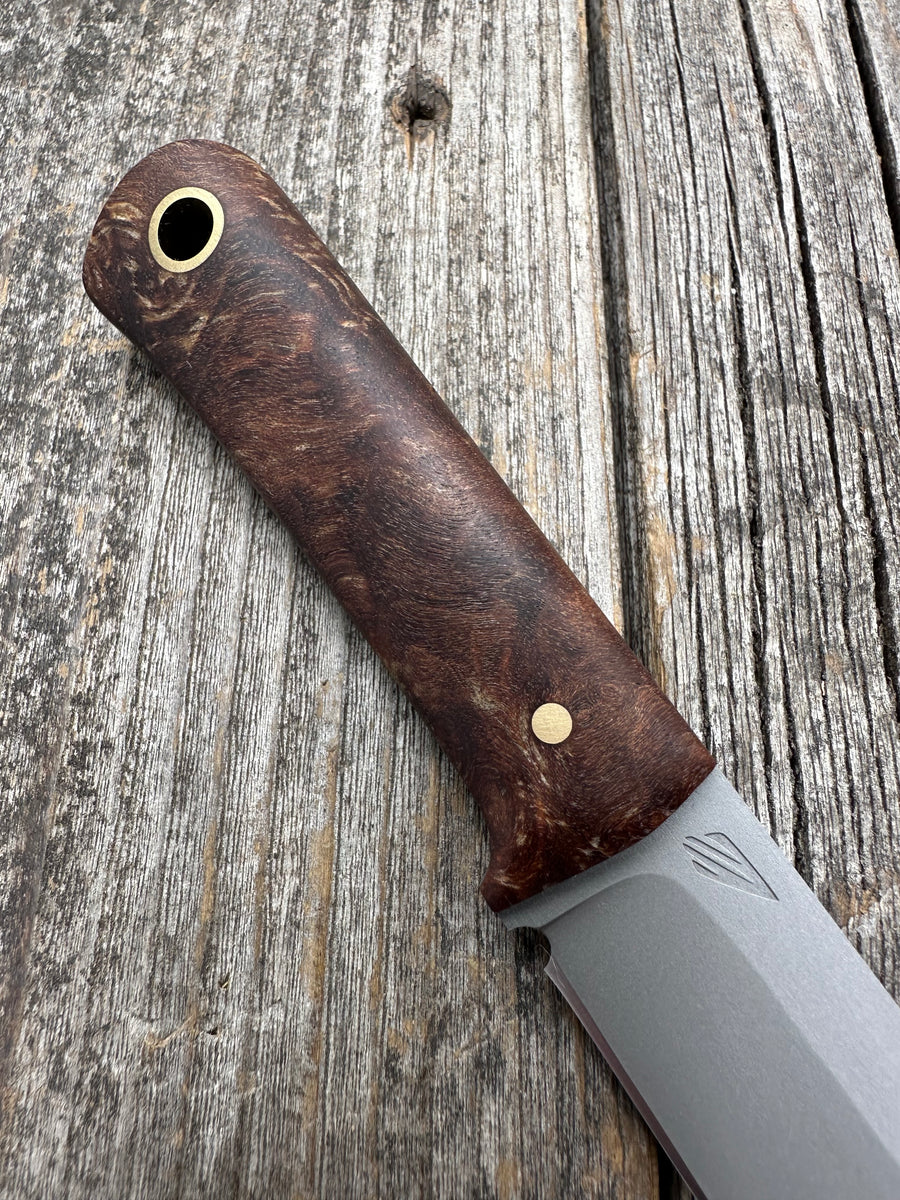 Survival Scout Knife — Ambrosia Maple & Brass