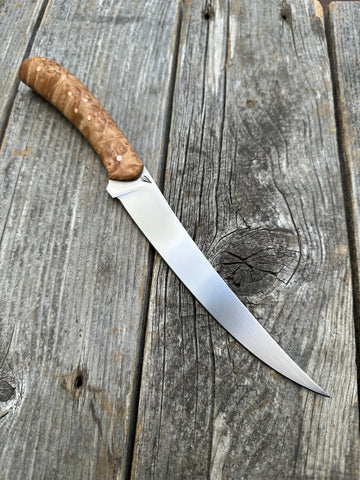 Mattei’s Boning/Fillet knife 6" — (Full Flex) Maple Burl & Copper
