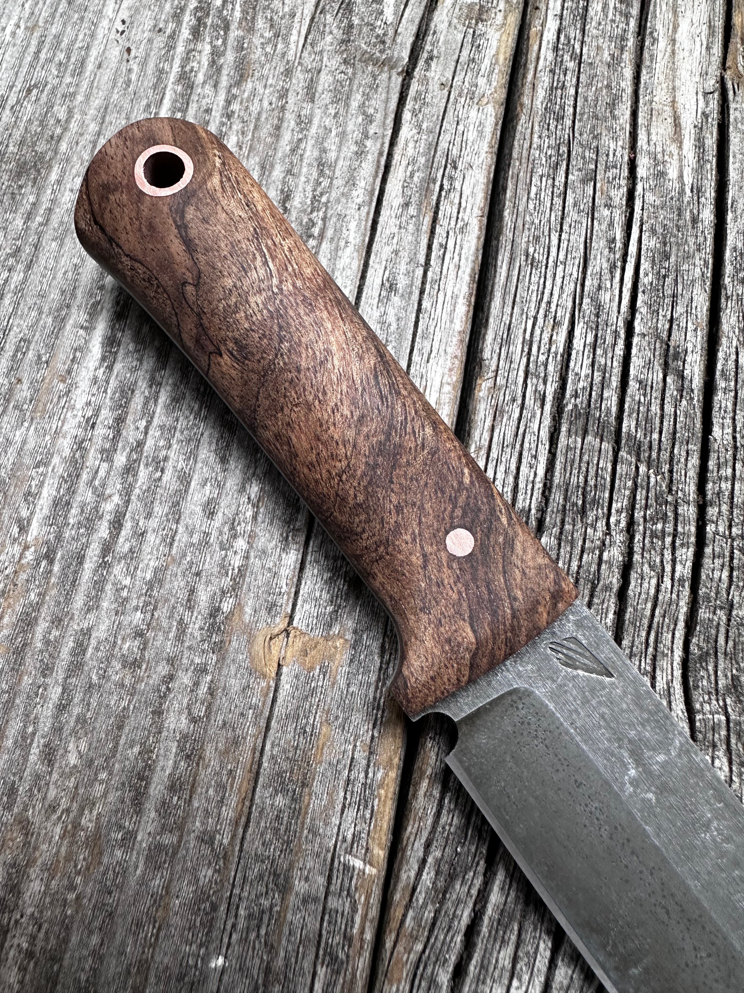 Mountain Scout Knife — Dark Spalted Maple & Copper