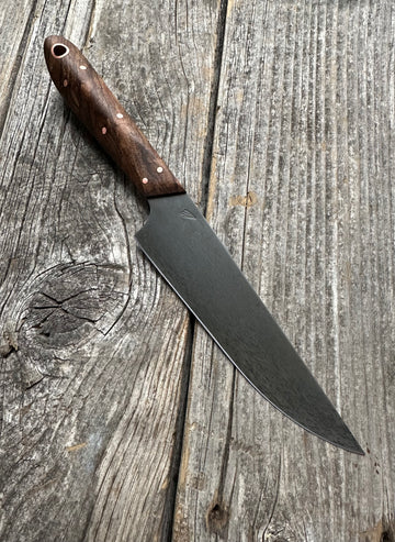 Western Kitchen Petty Knife — Spalted Maple Burl & Copper