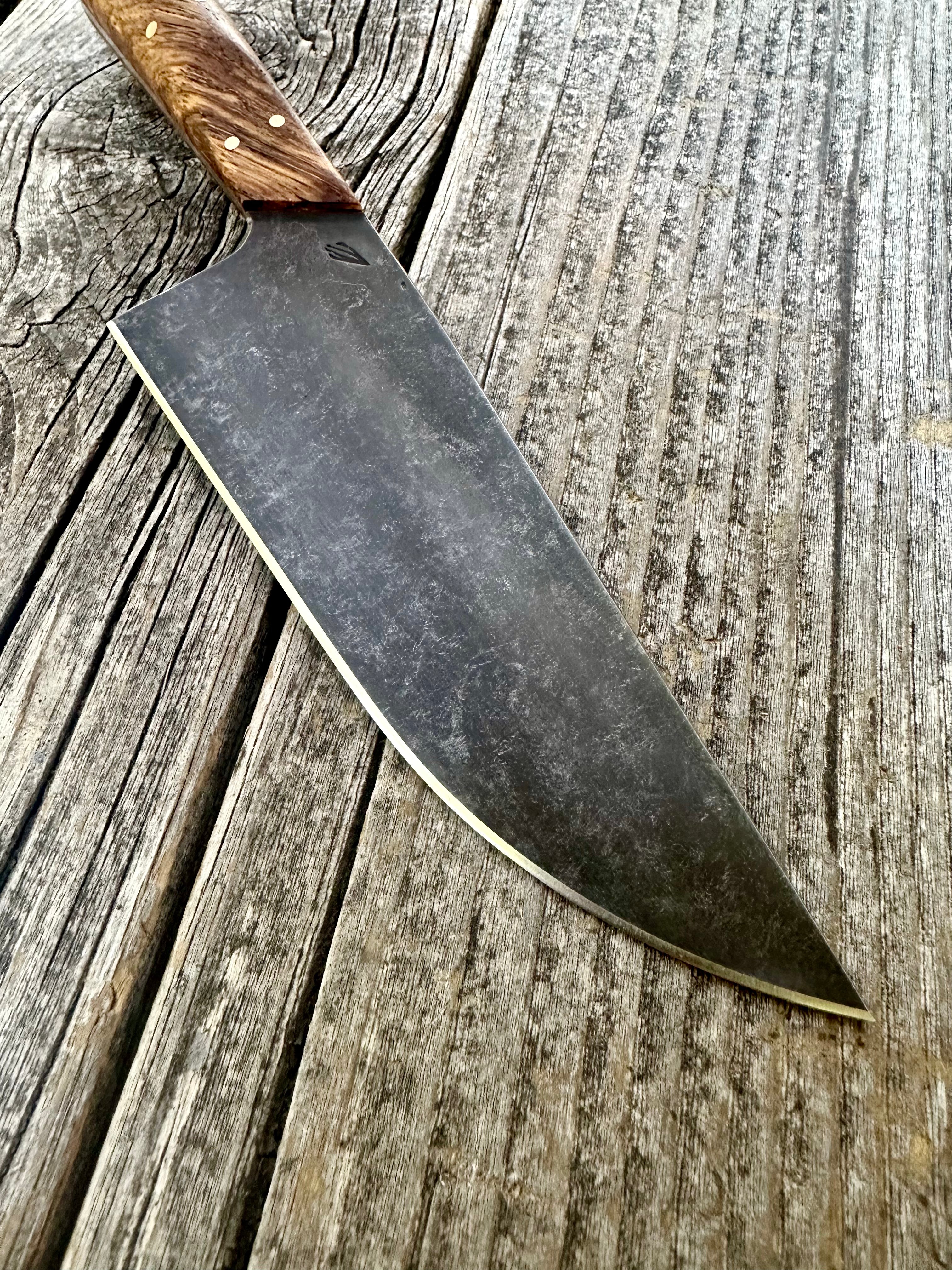 Western Mini-Chef's Knife — Zebrawood & Brass