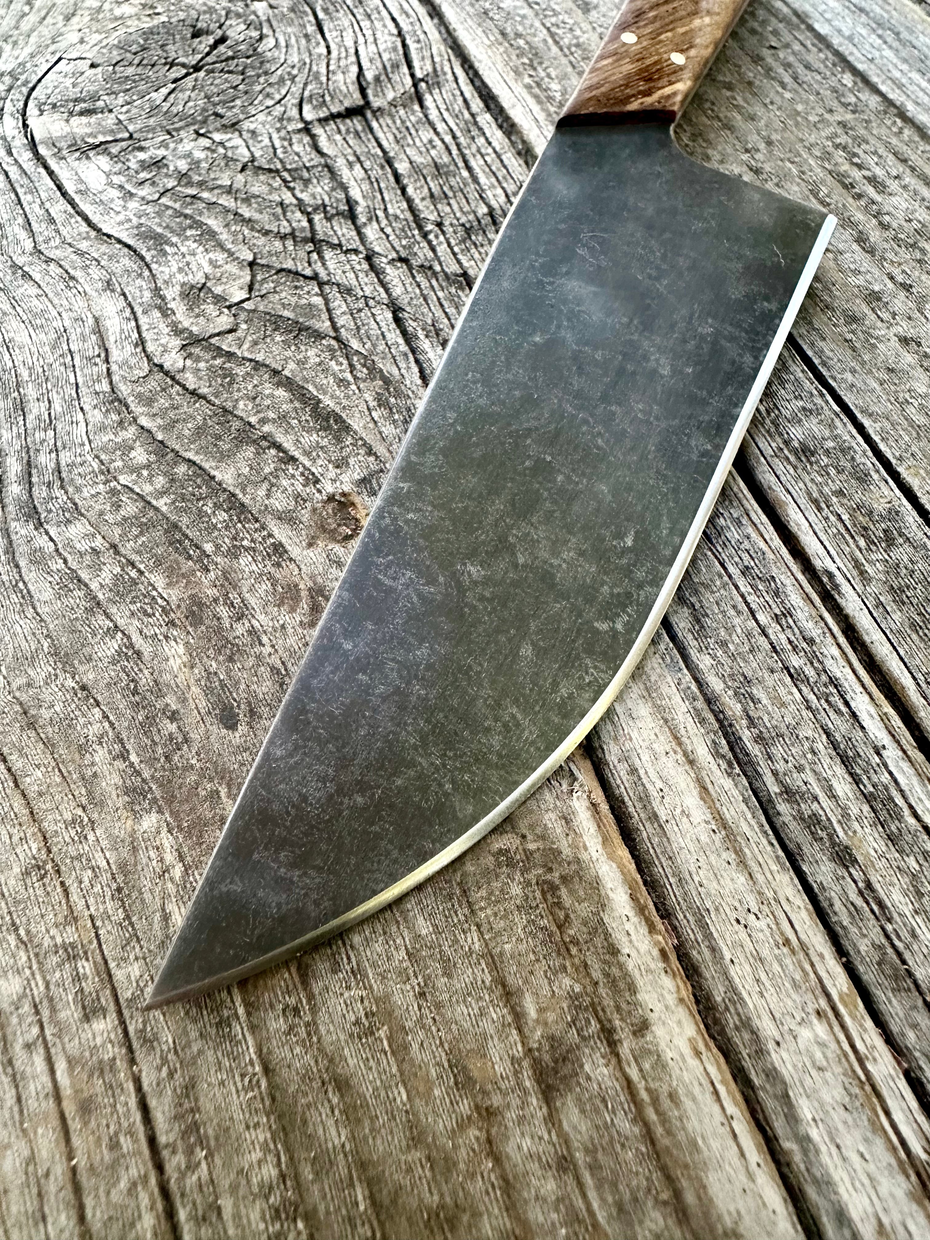 Western Mini-Chef's Knife — Zebrawood & Brass