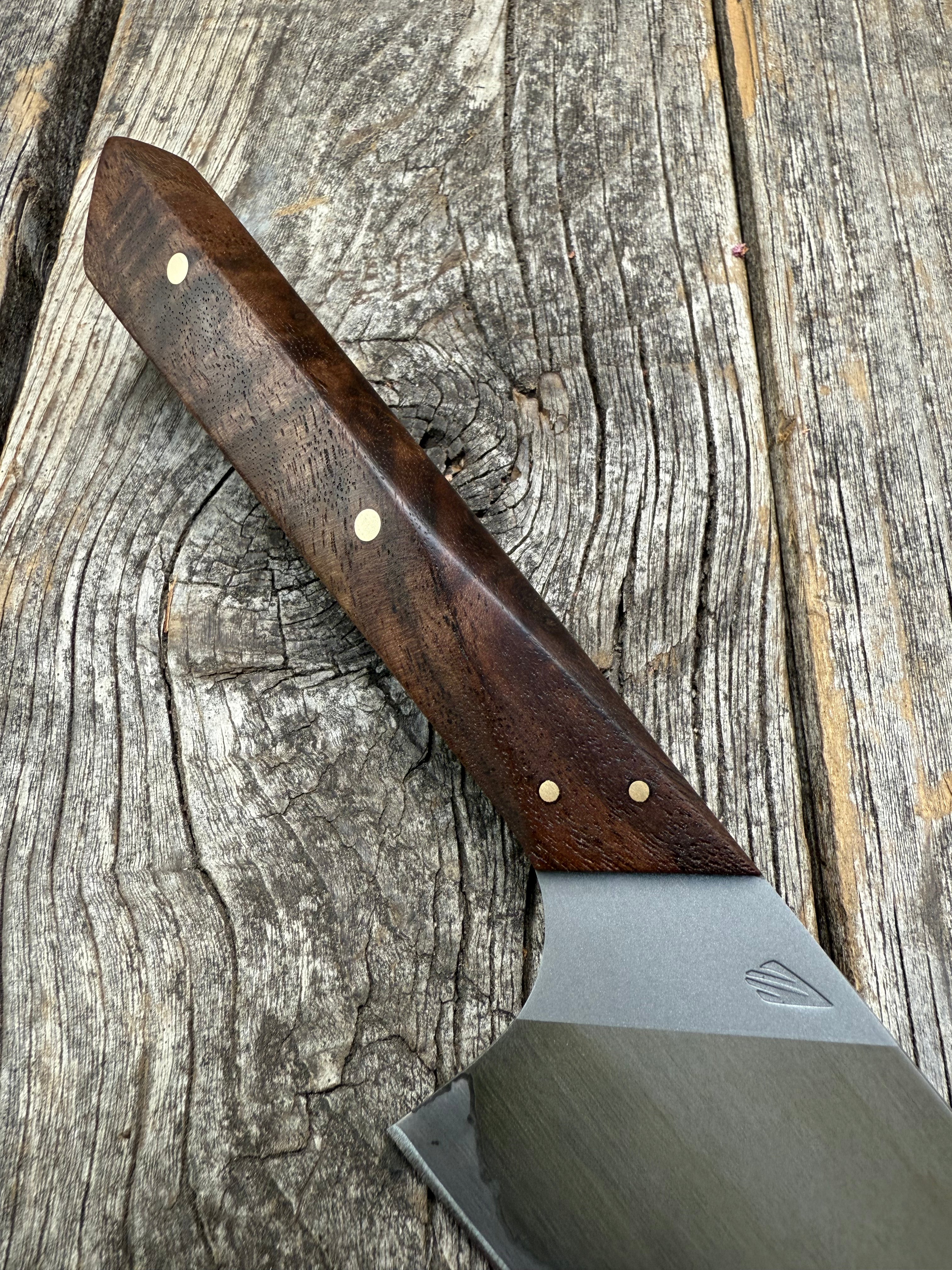 Prototype 6” Mini-Chef — Walnut Burl and Brass