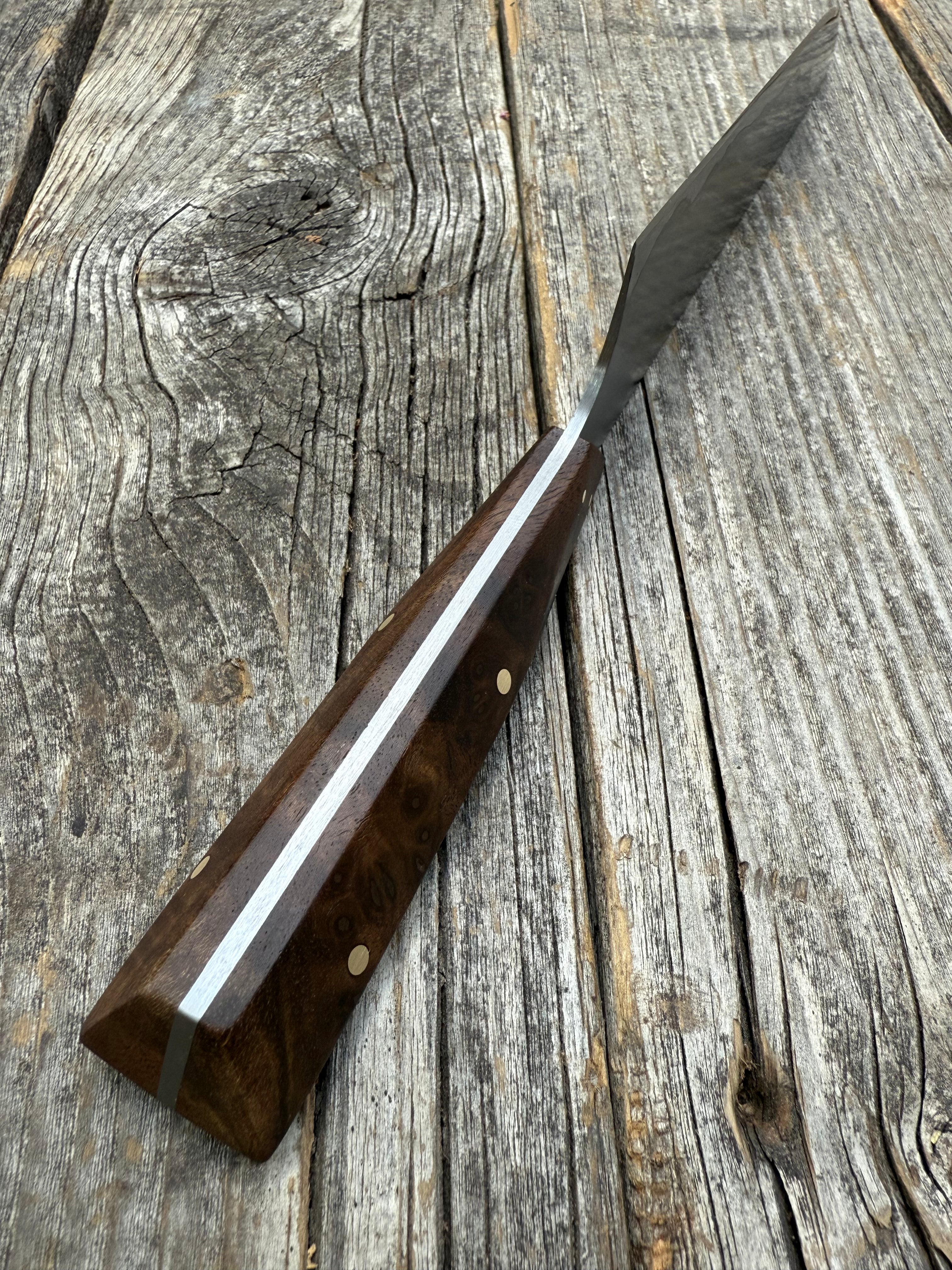 Prototype 6” Mini-Chef — Walnut Burl and Brass