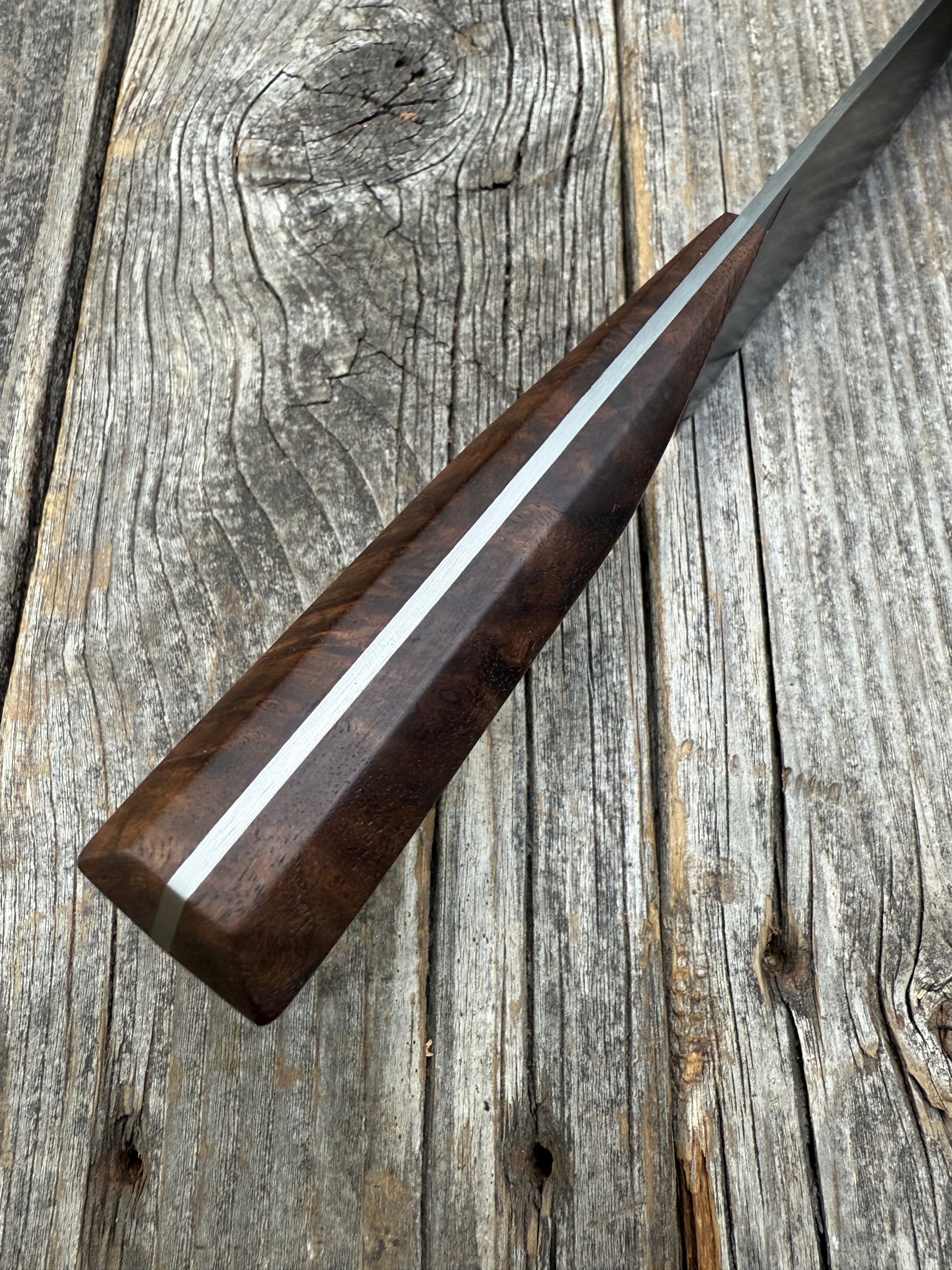 Prototype 6” Mini-Chef — Walnut Burl and Brass