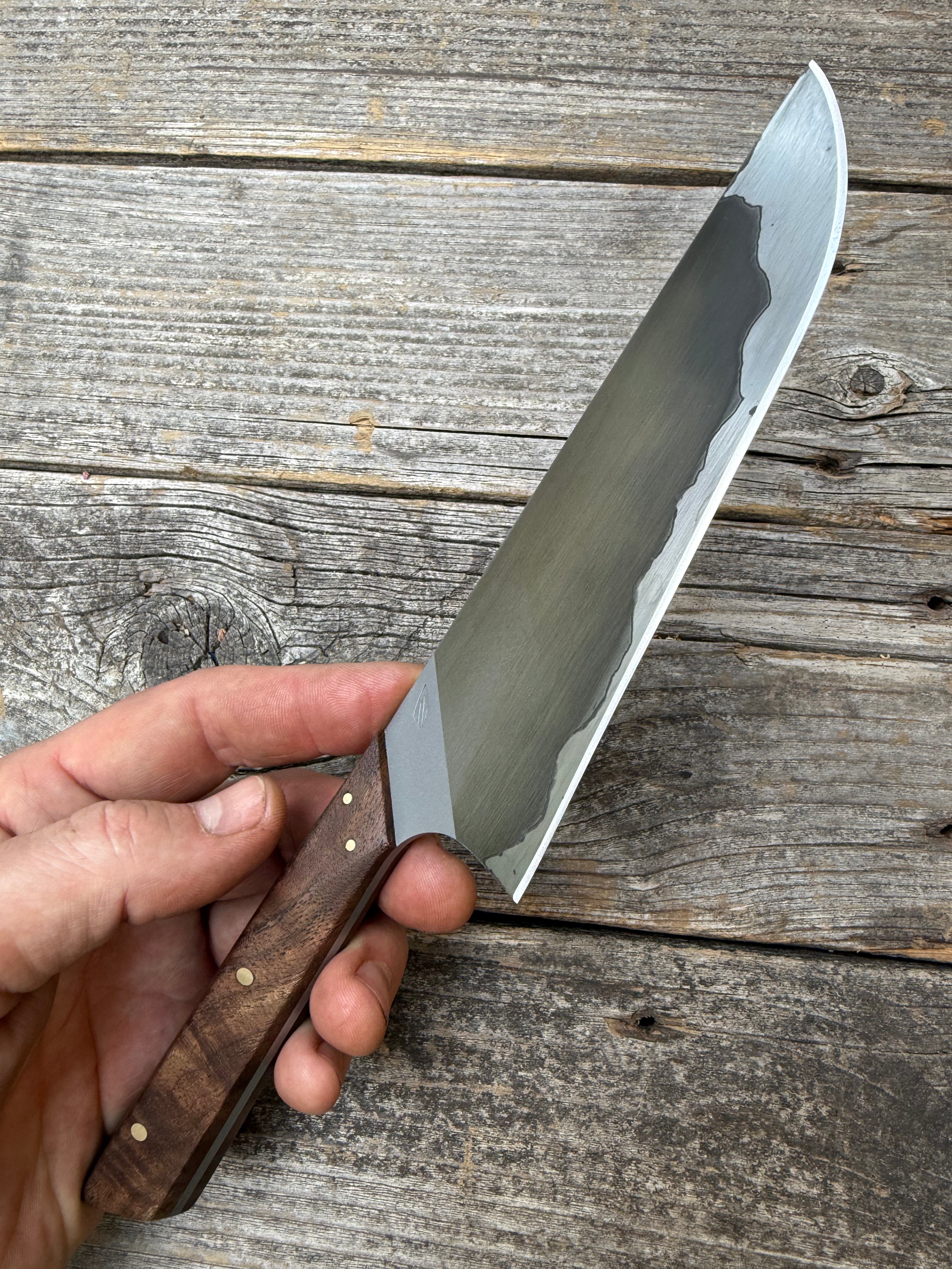 Prototype 6” Mini-Chef — Walnut Burl and Brass