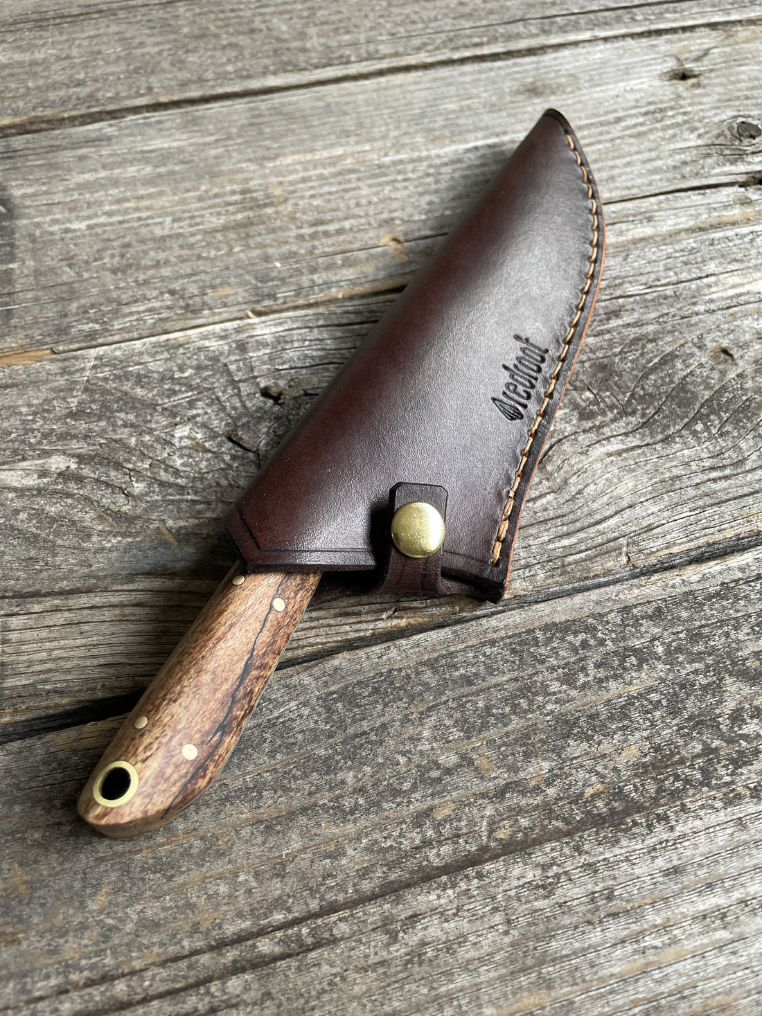 Western Mini-Chef's Knife — Spalted Maple & Copper