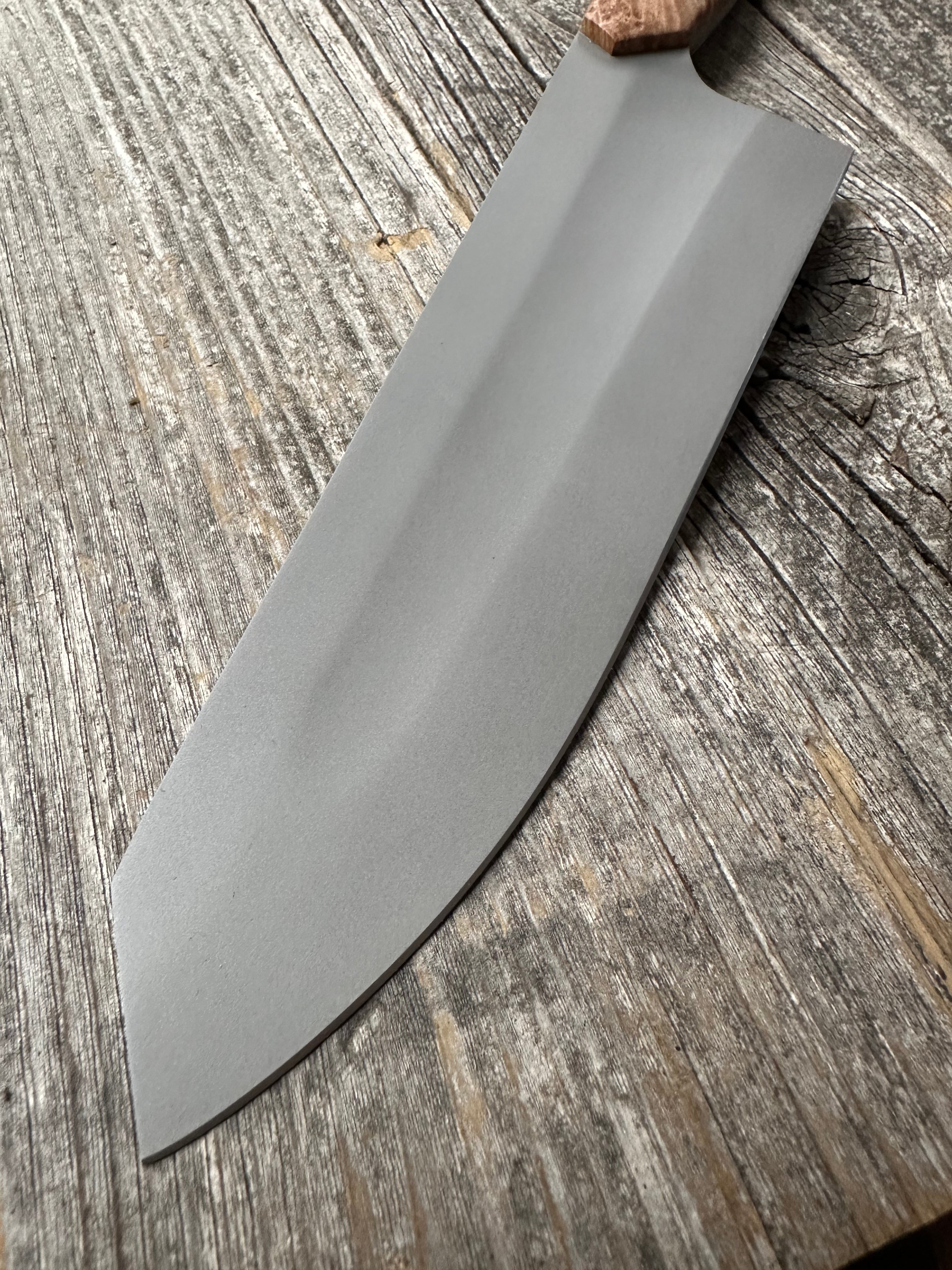 S-Ground Chef’s Knife 8"— Maple Burl & Brass