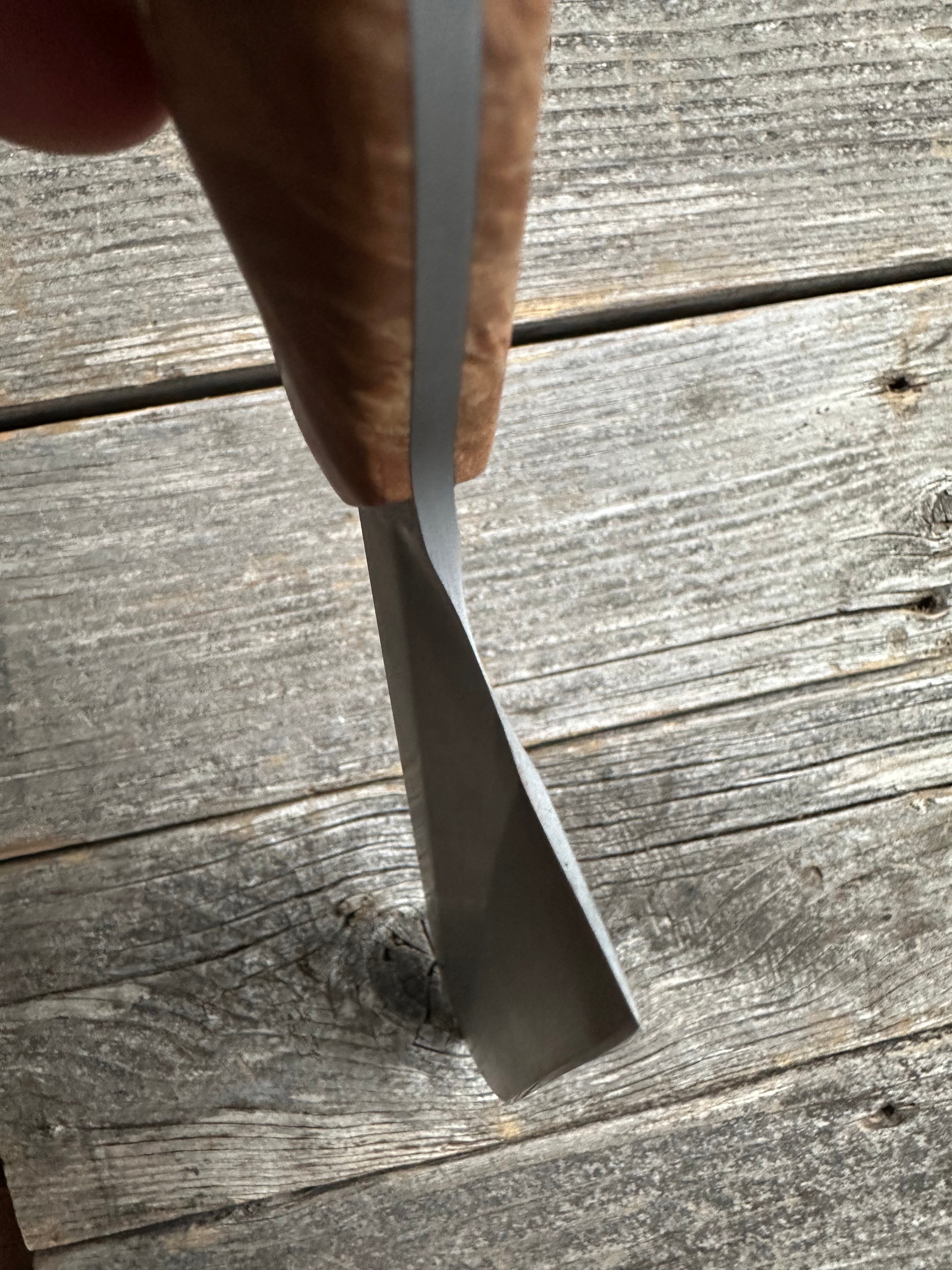 S-Ground Chef’s Knife 8"— Maple Burl & Brass