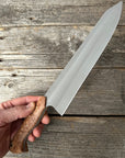 S-Ground Chef’s Knife 8"— Maple Burl & Brass