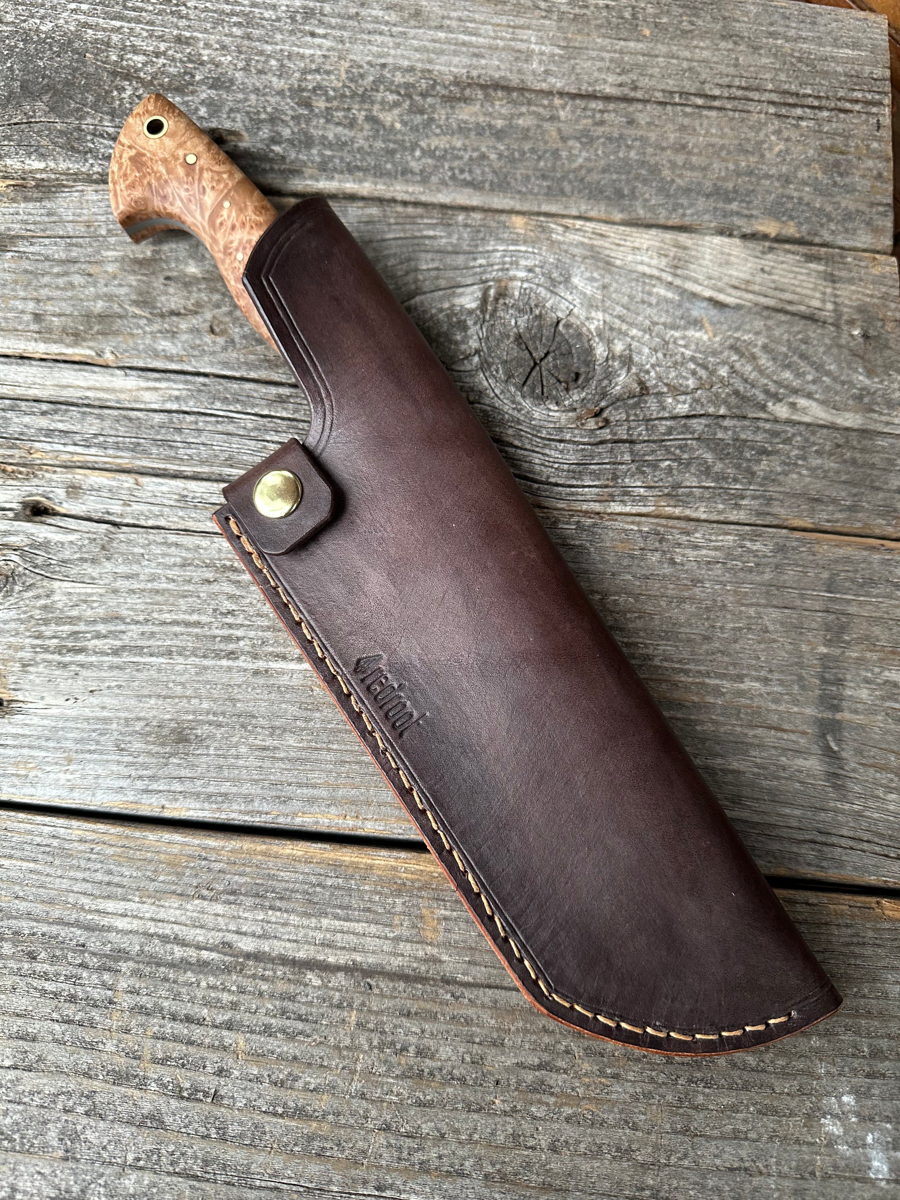 S-Ground Chef’s Knife 8"— Maple Burl & Brass