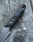 Quille Pocket EDC knife — Linen Micarta & copper