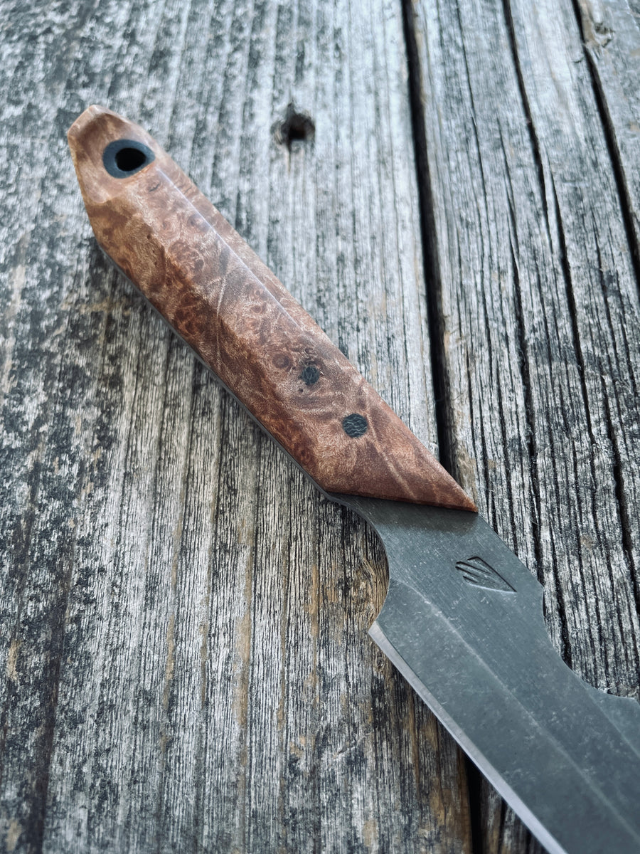 Quille Pocket EDC knife — Maple Burl & Brass