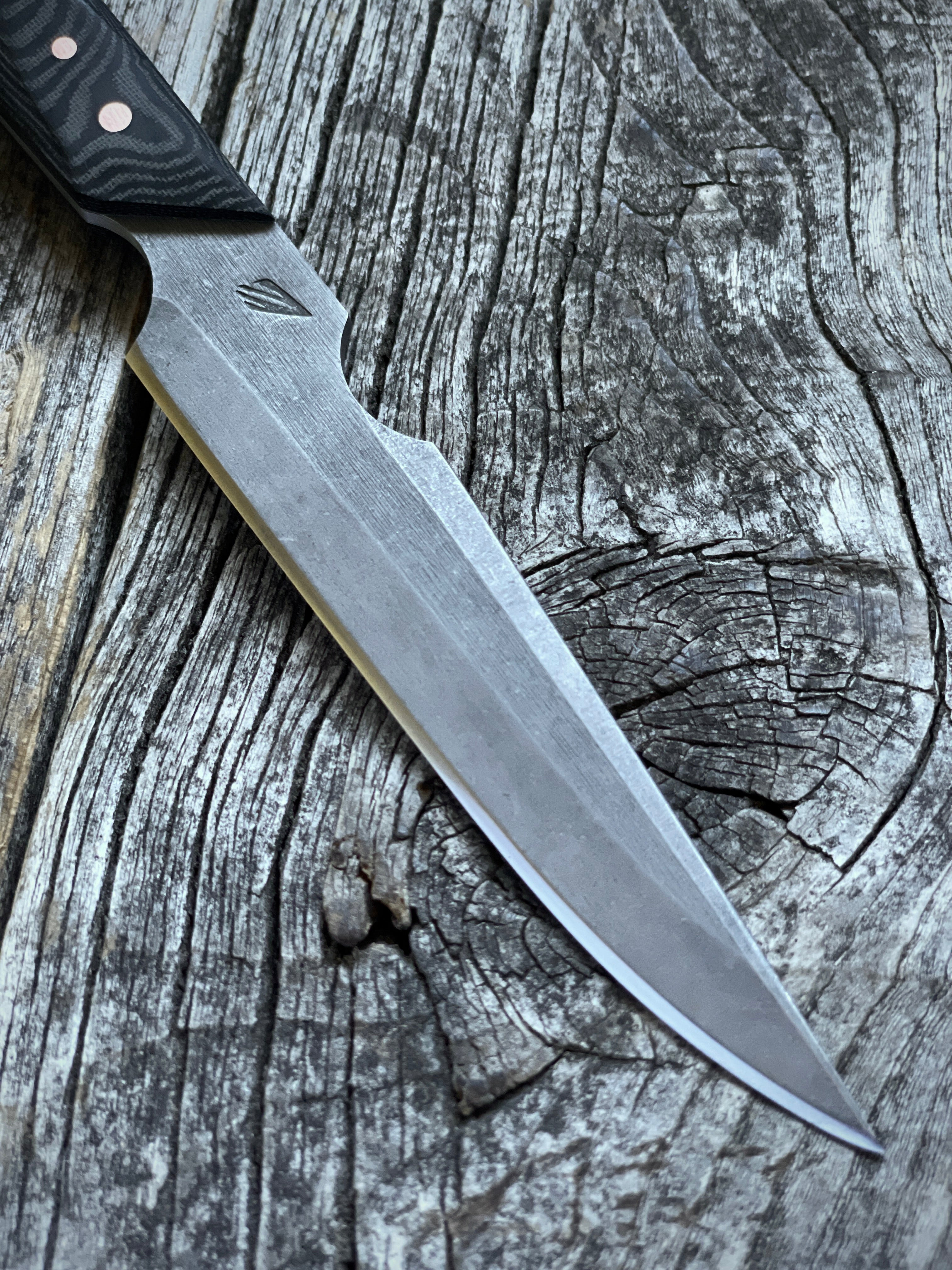 Quille Pocket EDC knife — Linen Micarta & copper