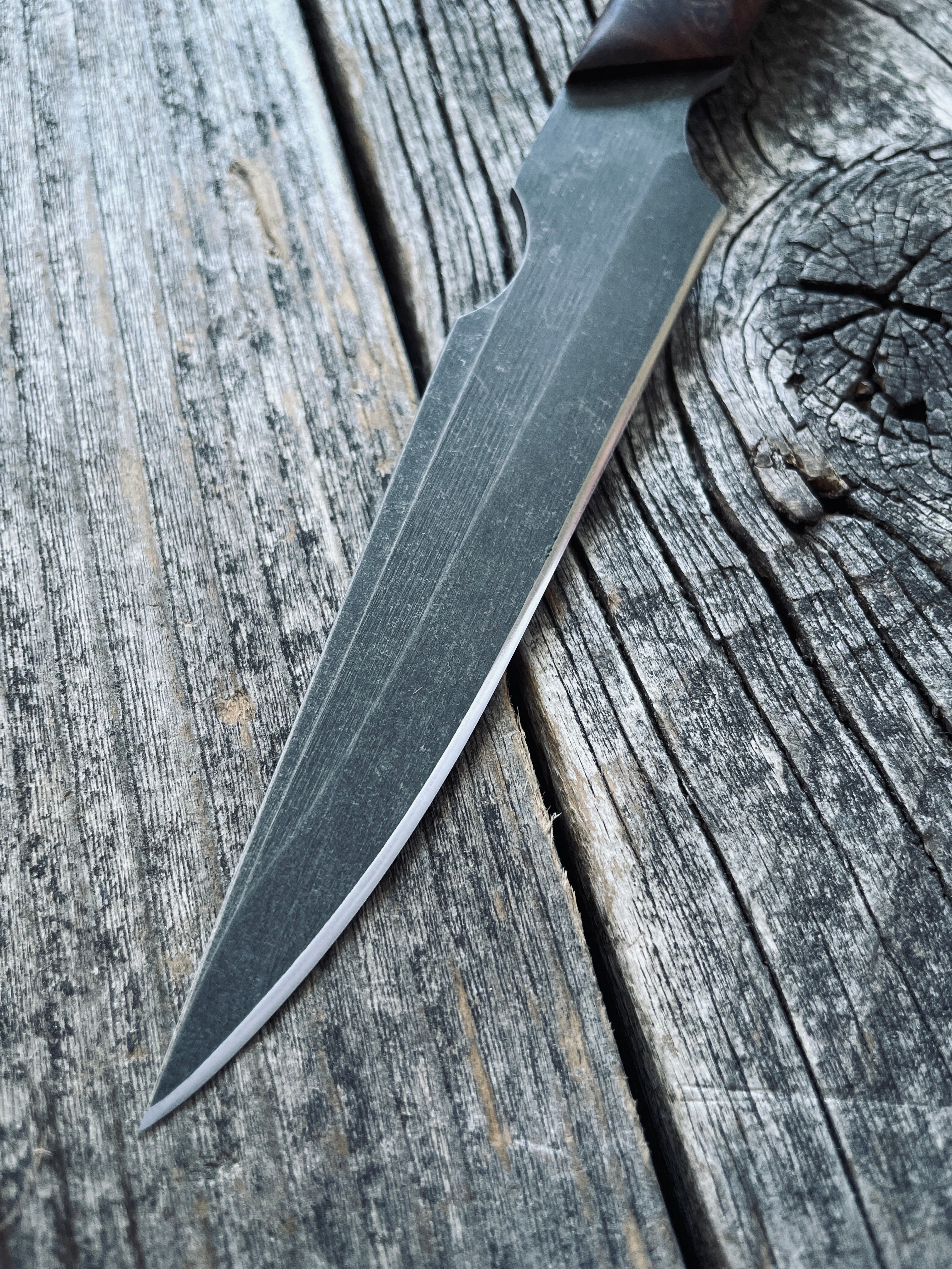 Quille Pocket EDC knife — Redwood Burl & copper