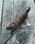 Ocelot Pocket EDC knife — Redwood Burl & copper