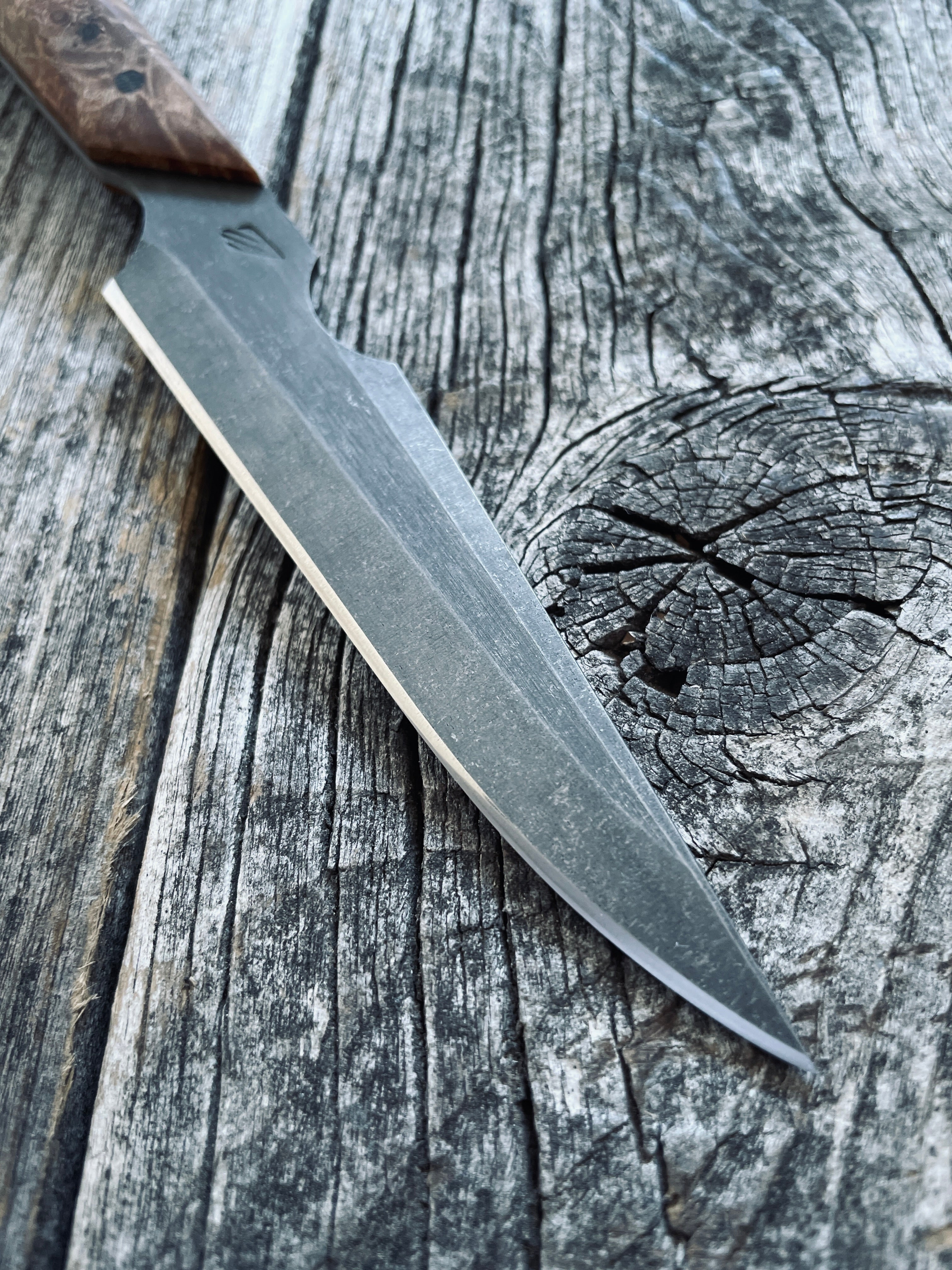 Quille Pocket EDC knife — Maple Burl & Linen