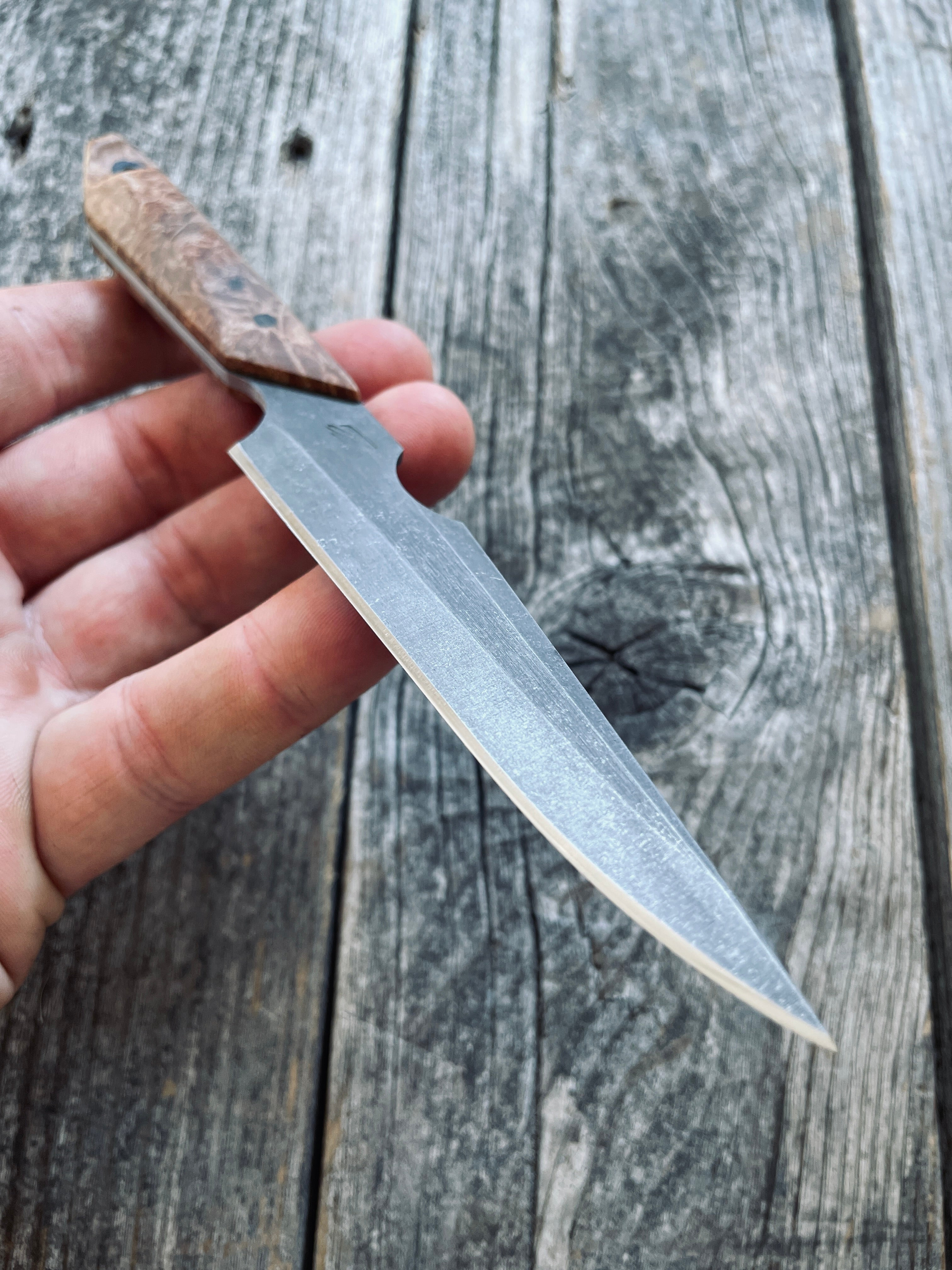 Quille Pocket EDC knife — Maple Burl & Linen