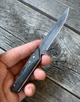 Ocelot Pocket EDC knife — Linen Micarta & copper