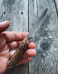 Ocelot Pocket EDC knife — Spalted Maple & Brass