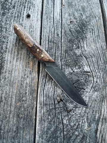 Ocelot Pocket EDC knife — Spalted Maple & Brass