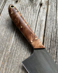 Western Mini-Chef's Knife — Maple Burl & Brass