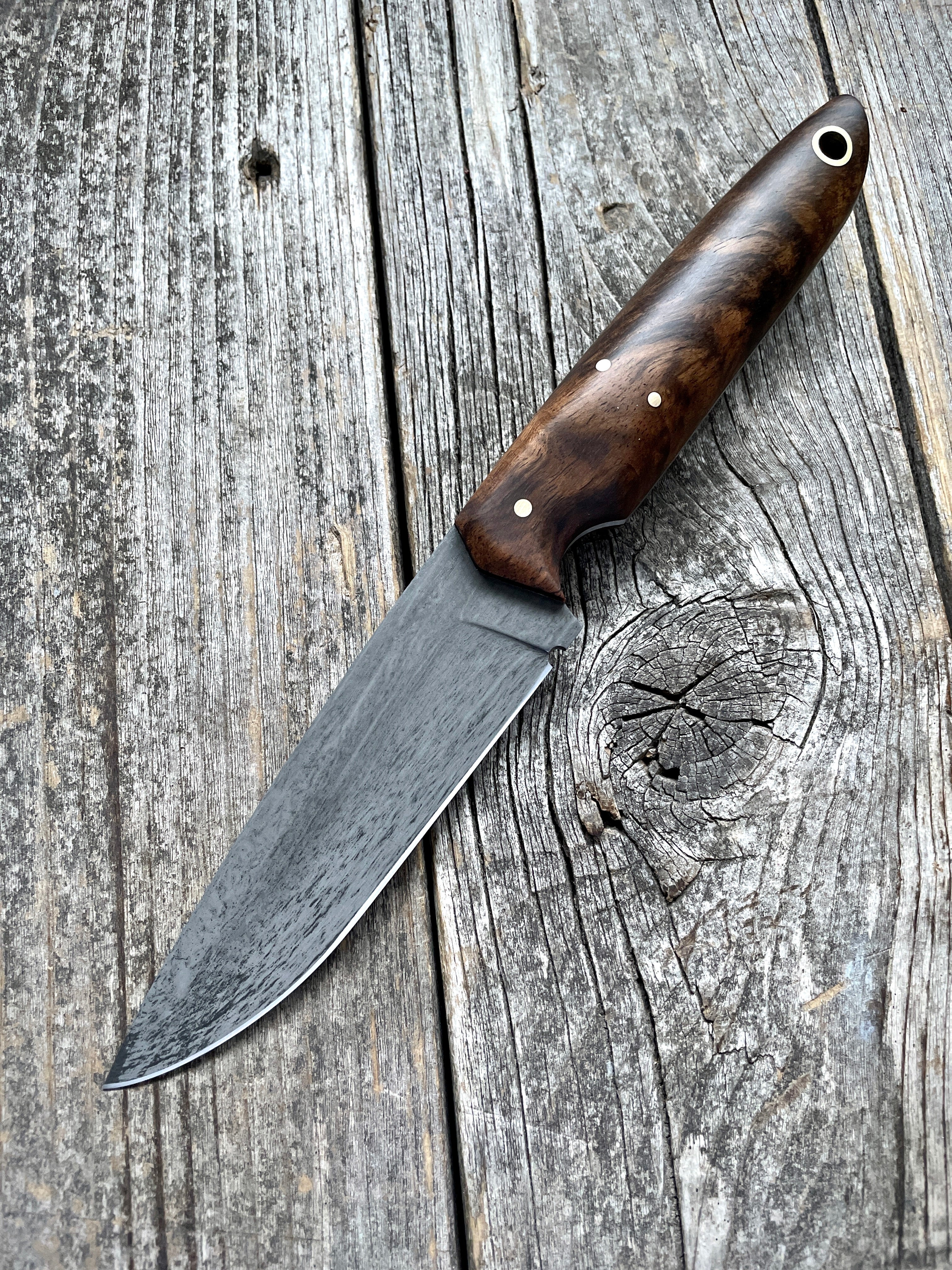 Drop-Point Harvester— Walnut Burl & Brass