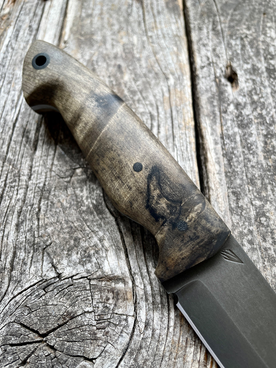 Valence Bushcrafter — buckeye burl & Linen Micarta