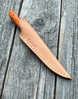 Western Paring Knife 3.75" — Dyed Spalted Maple & Linen Micarta