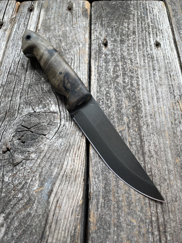 Valence Bushcrafter — buckeye burl & Linen Micarta