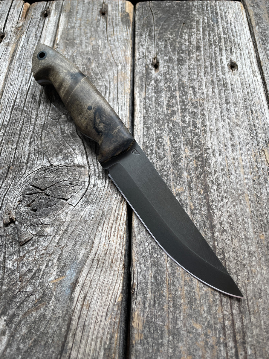Valence Bushcrafter — buckeye burl & Linen Micarta