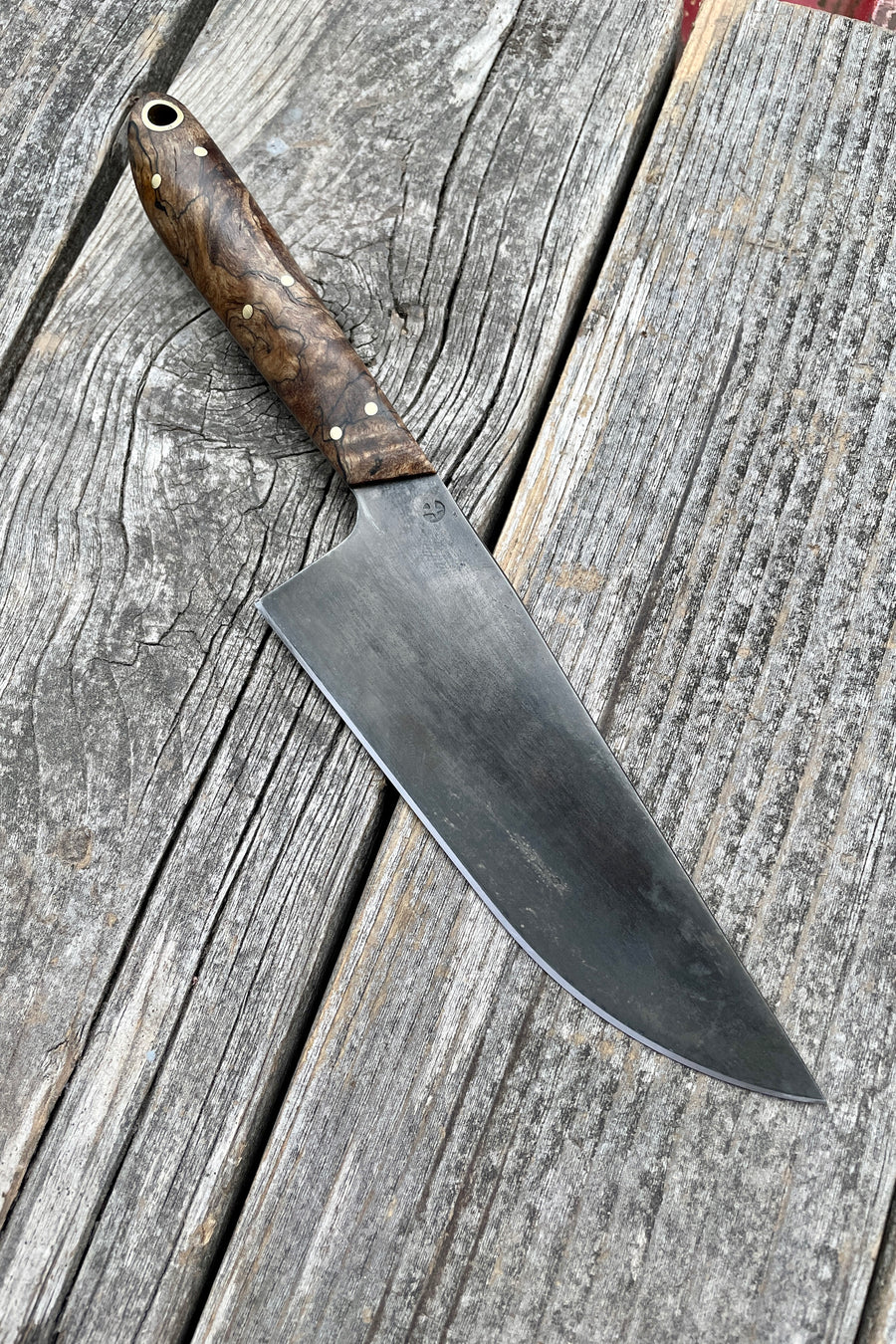 Western Mini-Chef's Knife — Spalted Maple & Copper