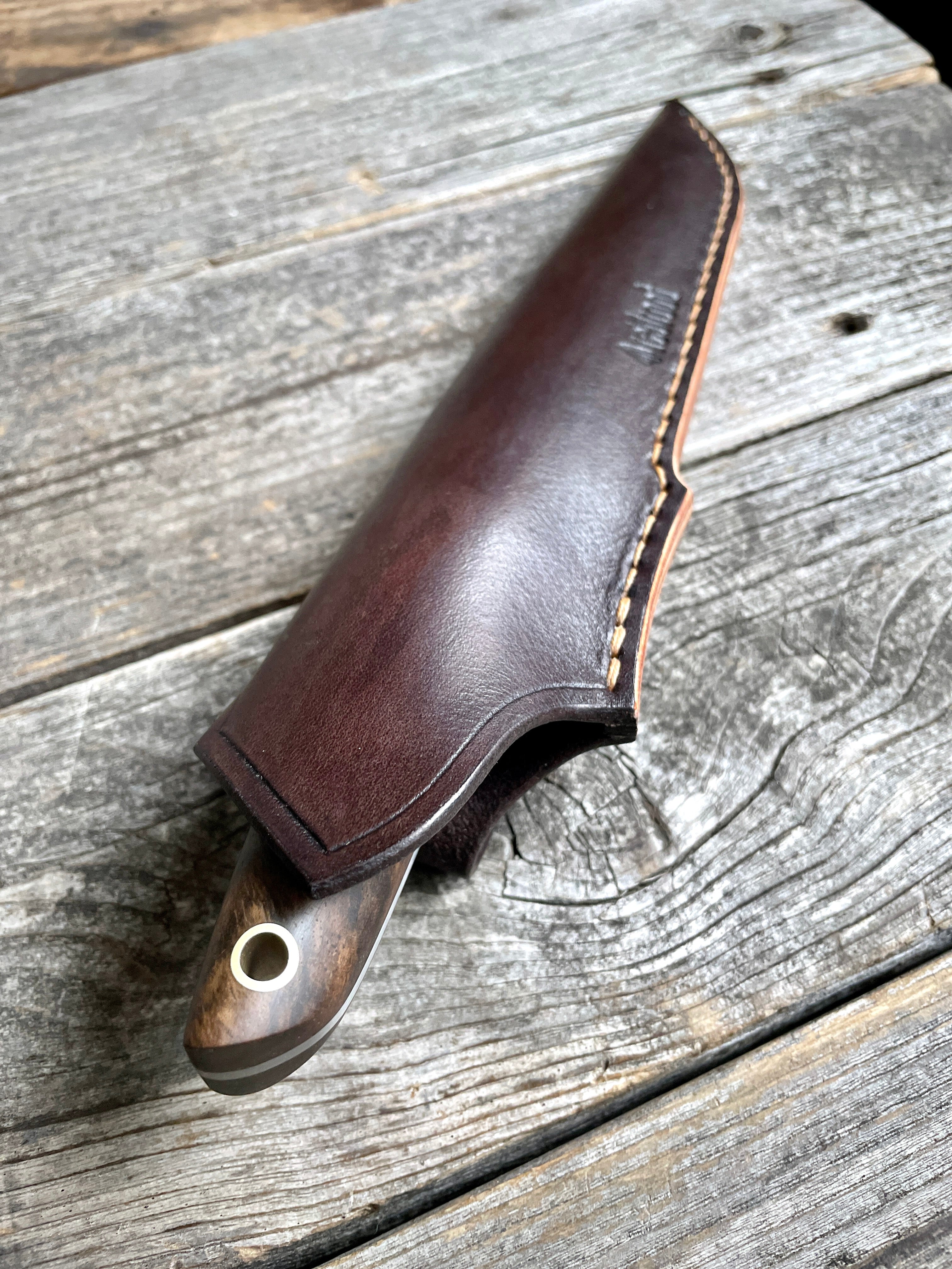 Drop-Point Harvester— Walnut Burl & Brass