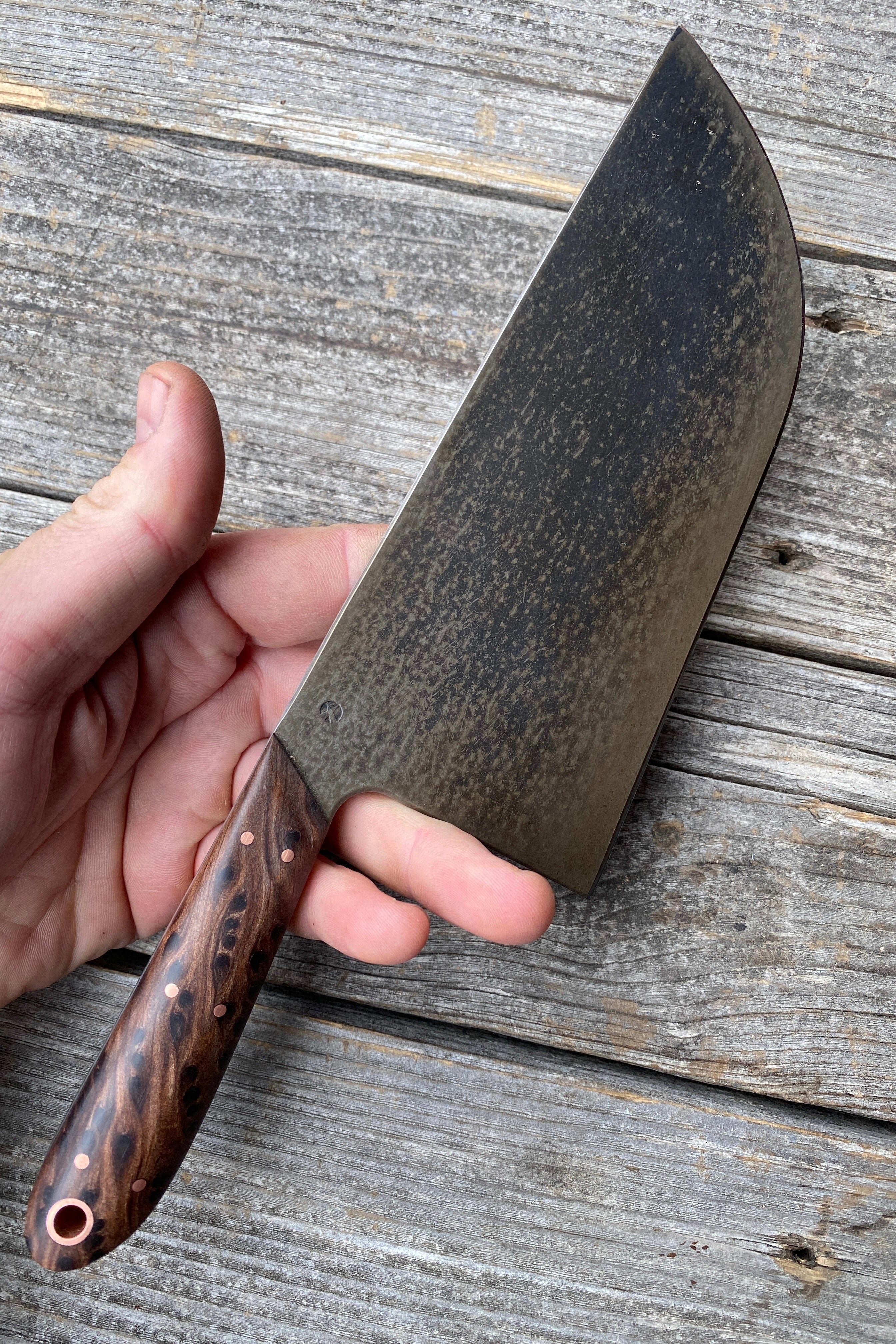 Western Cleaver 7” — Redwood Burl & Copper