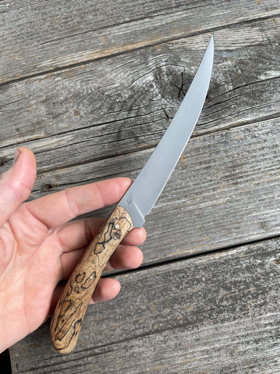 Mattei’s Boning/Fillet knife 6" — (Stainless) Spalted Maple & Brass