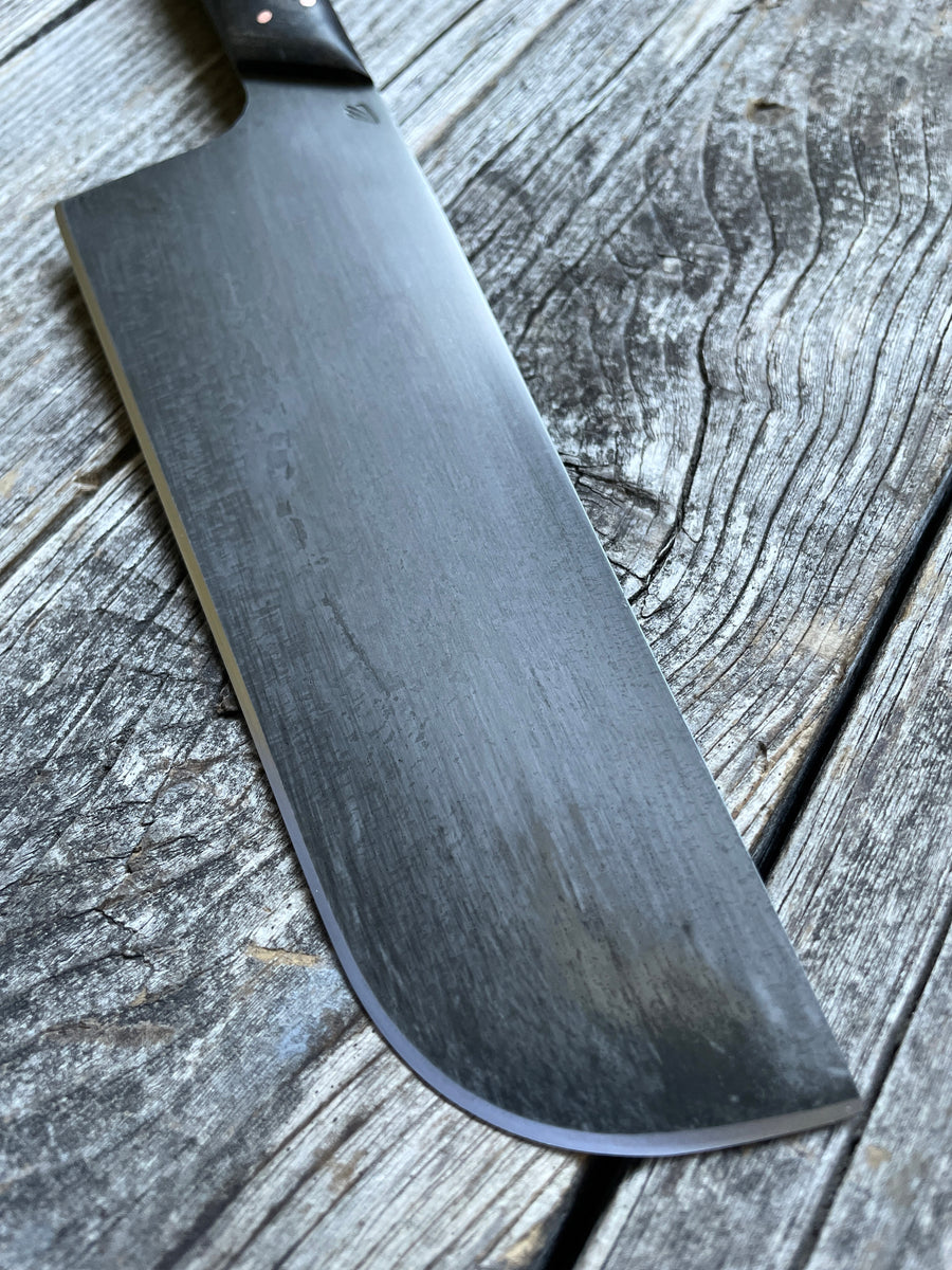 Western “Nakiri” Vegetable Knife— Maple Burl & Copper