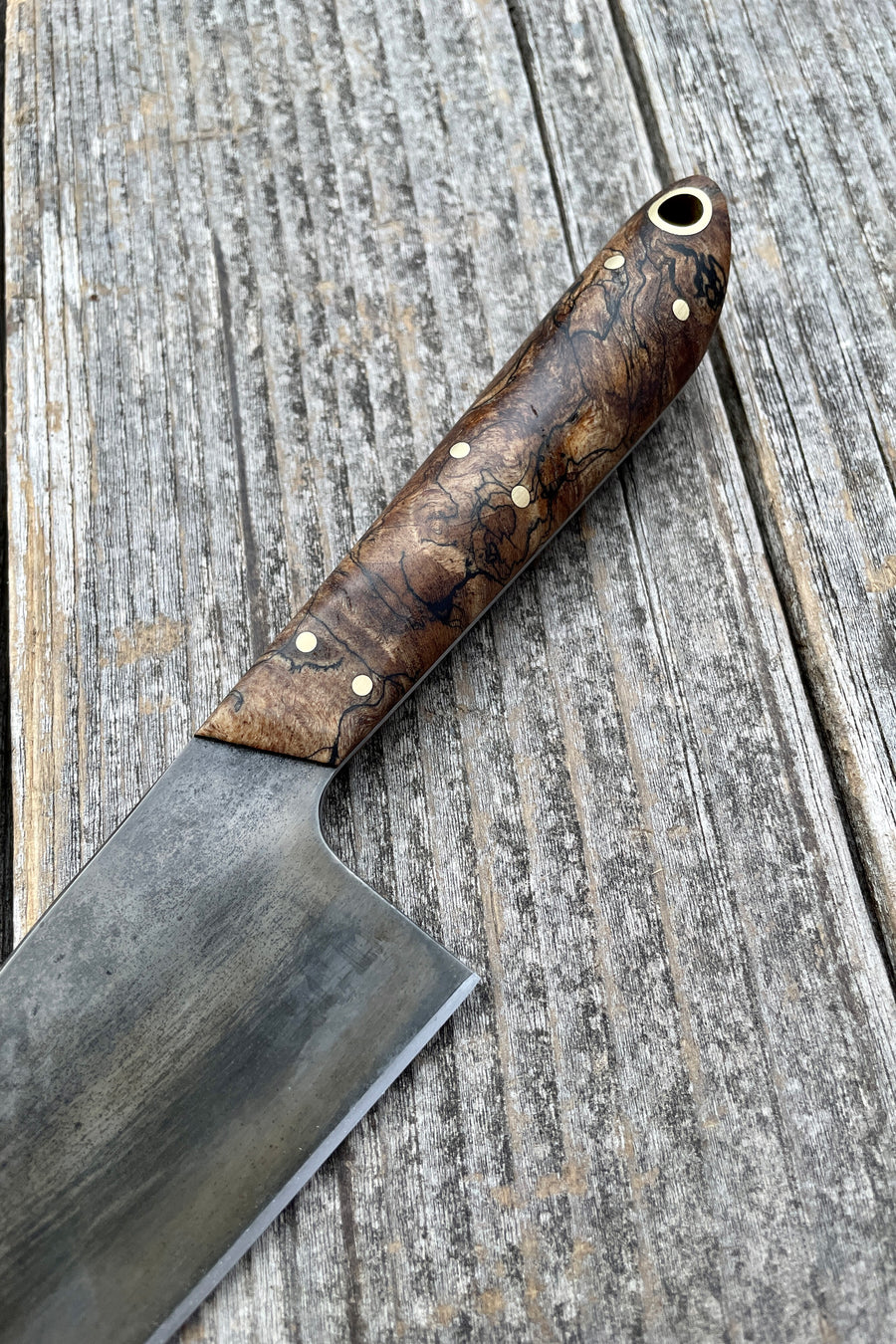 Western Mini-Chef's Knife — Spalted Maple & Copper