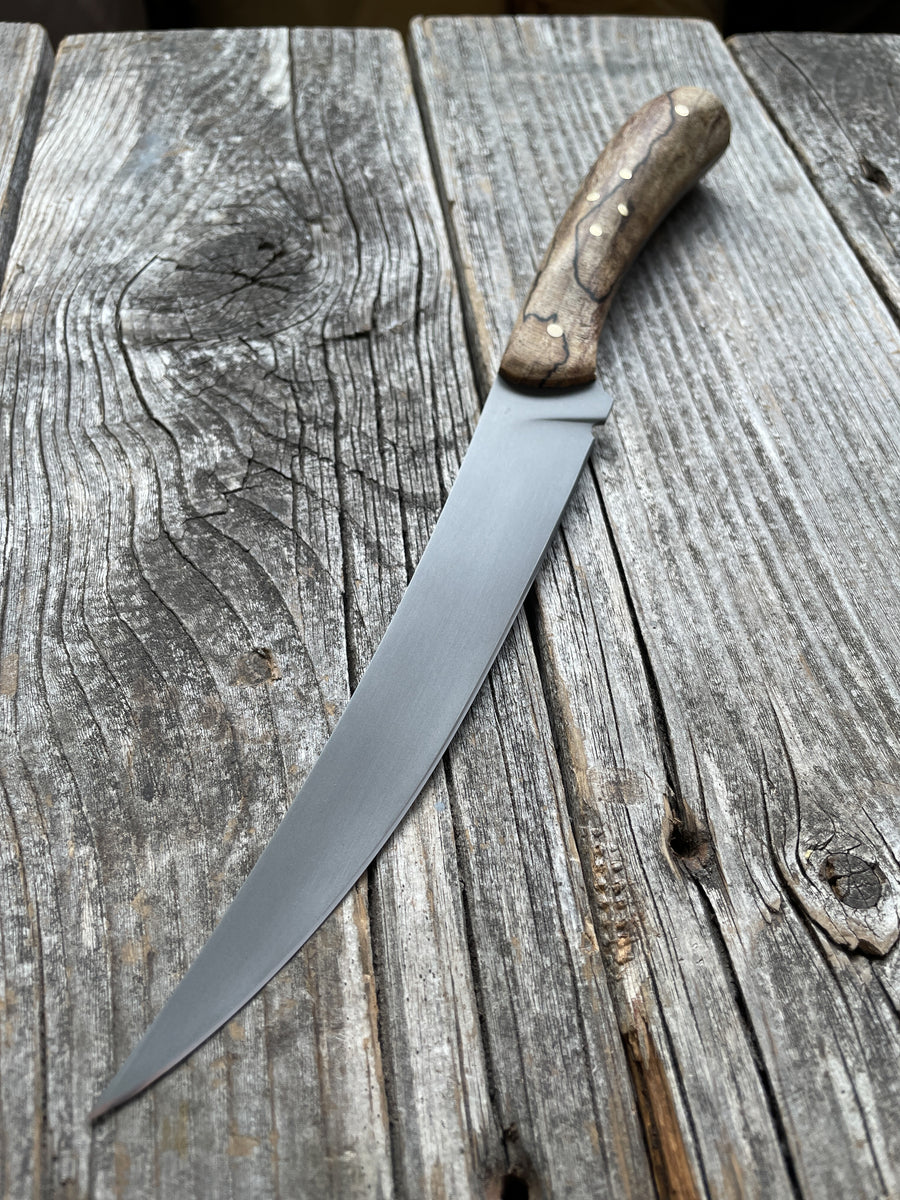 Mattei’s Boning/Fillet knife 6" — (Stainless) Spalted Maple & Brass