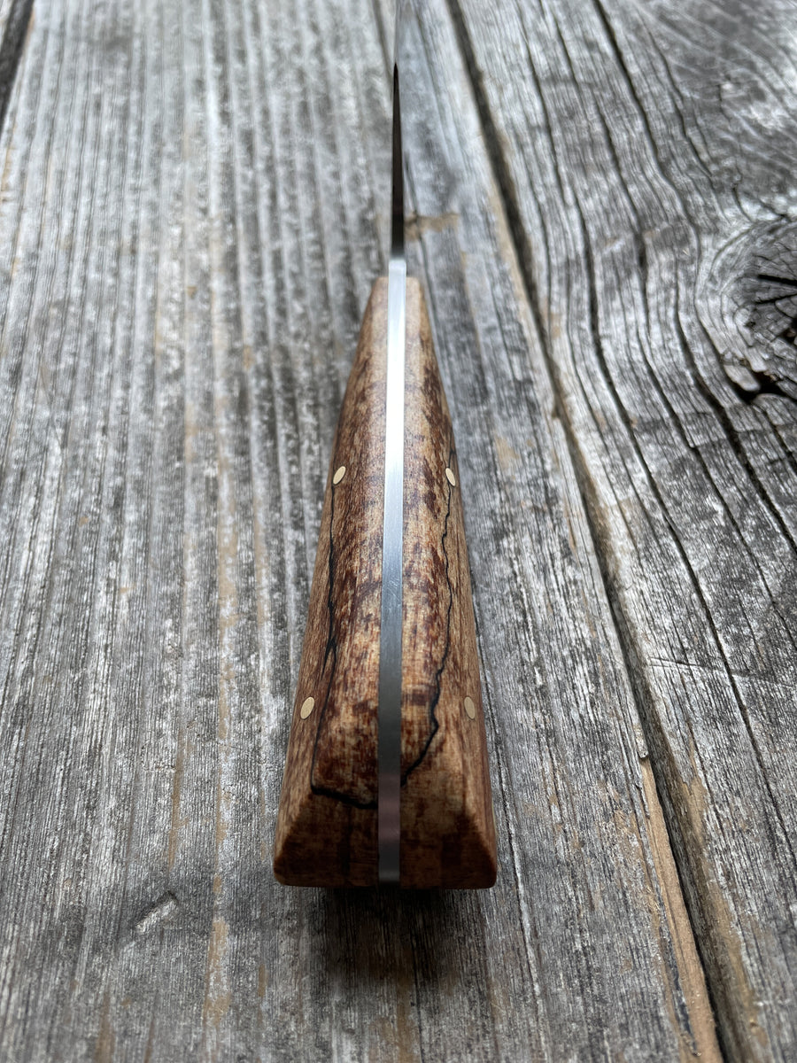 Western Mini-Chef's Knife — Spalted Maple & Copper