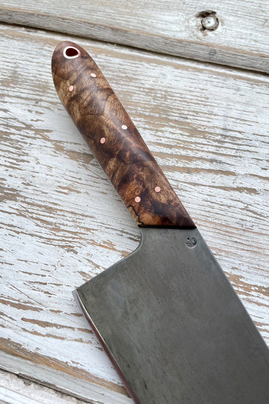 Western Chef’s Knife 7” — Spalted Maple Burl & Copper