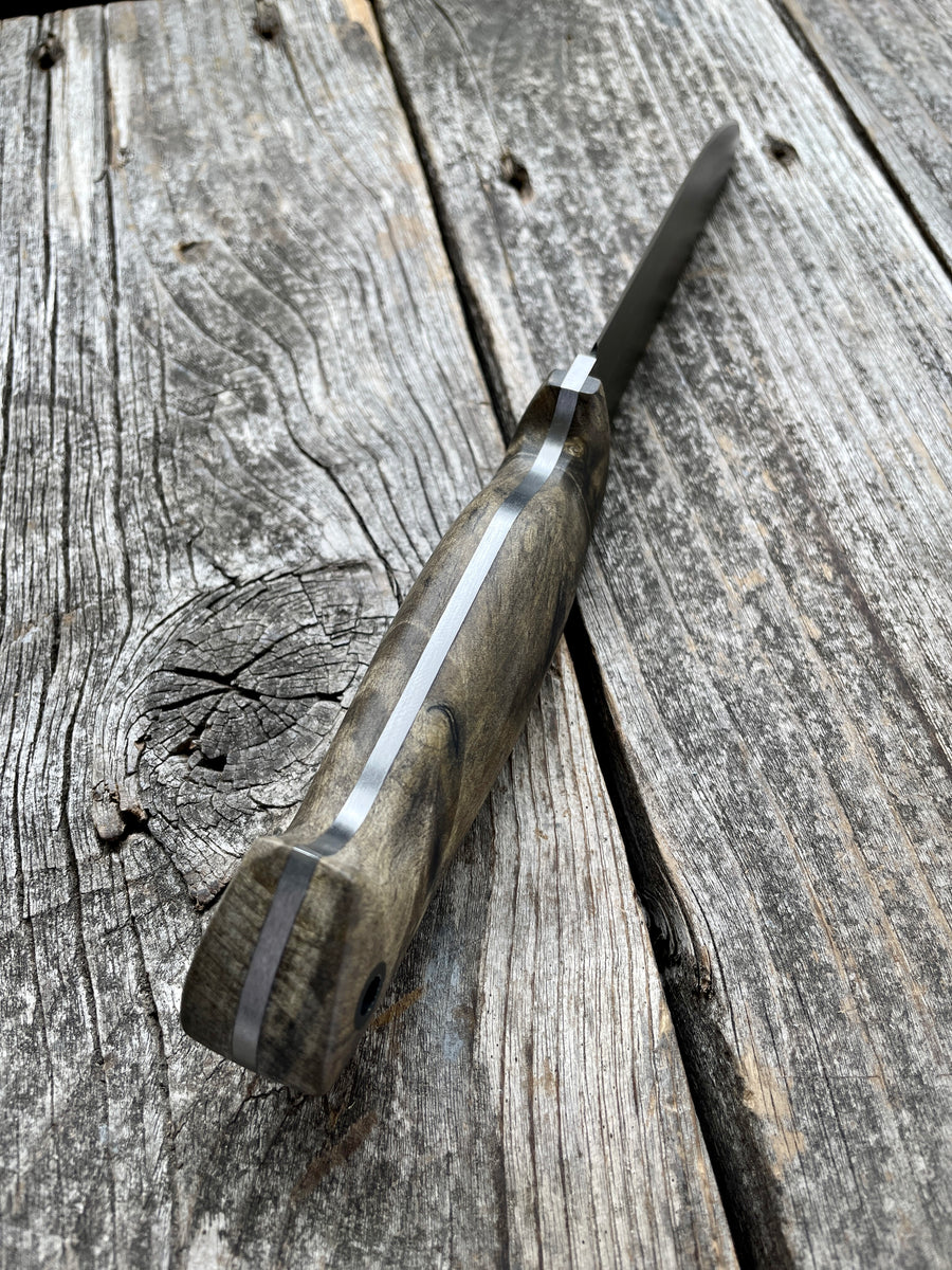 Valence Bushcrafter — buckeye burl & Linen Micarta