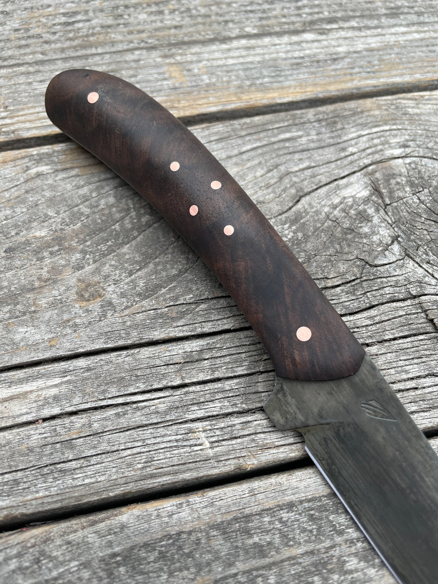 Mattei’s Boning/Fillet knife 6" — (Rigid) Curly Walnut & Copper