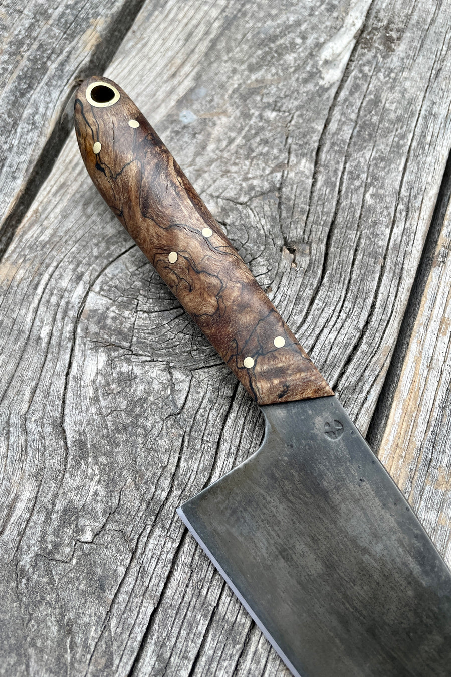 Western Mini-Chef's Knife — Spalted Maple & Copper