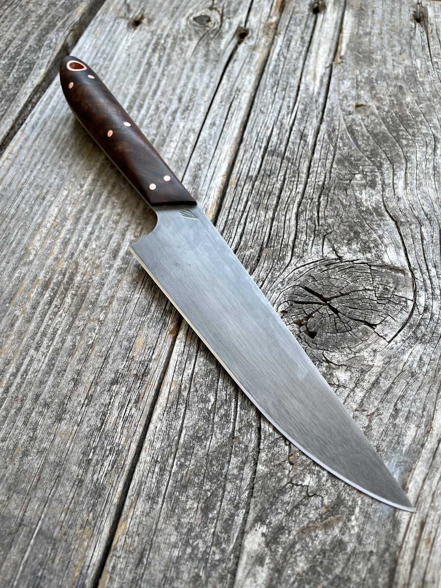 Western Kitchen Petty Knife — Walnut Burl & Copper