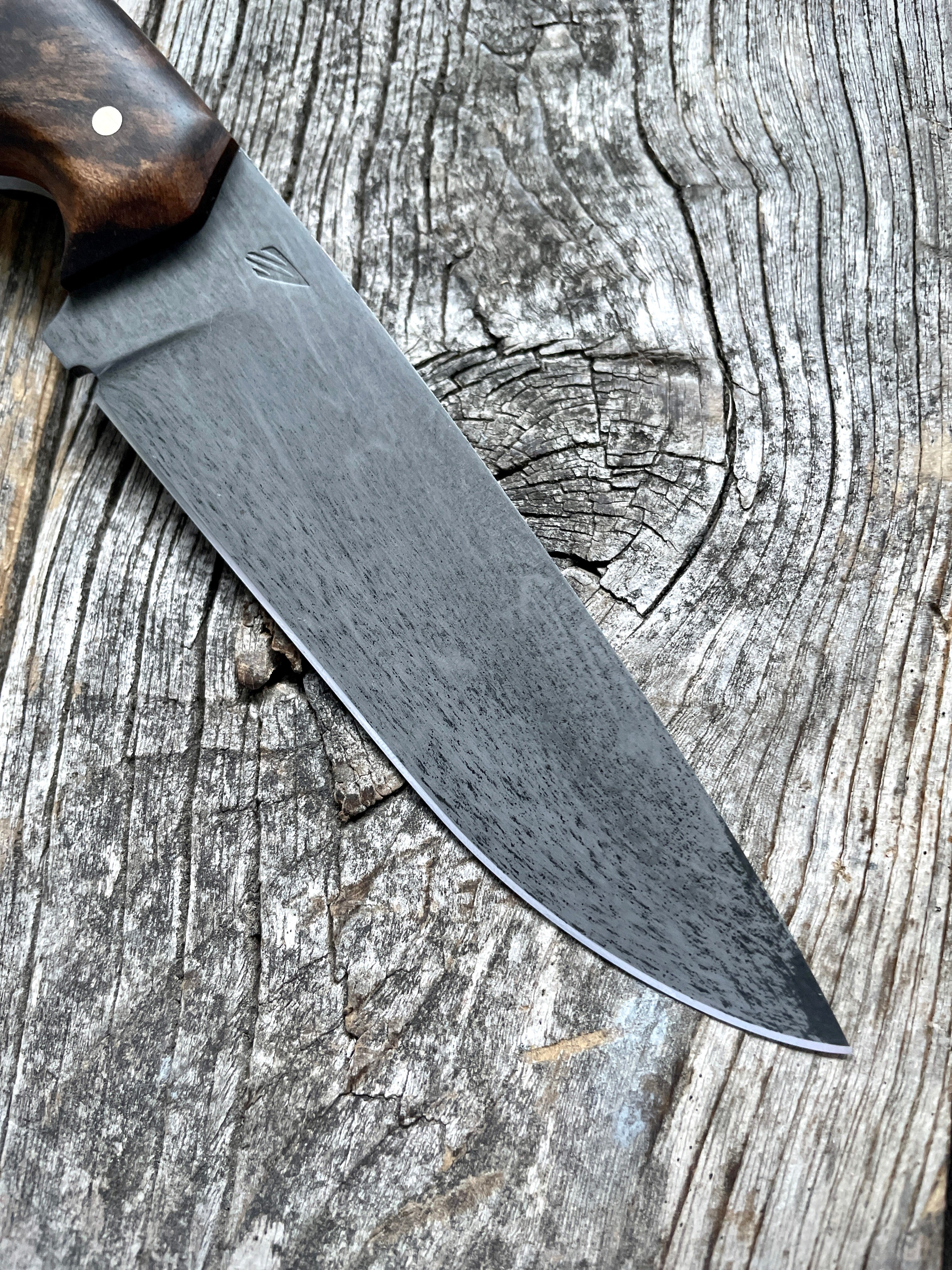 Drop-Point Harvester— Walnut Burl & Brass